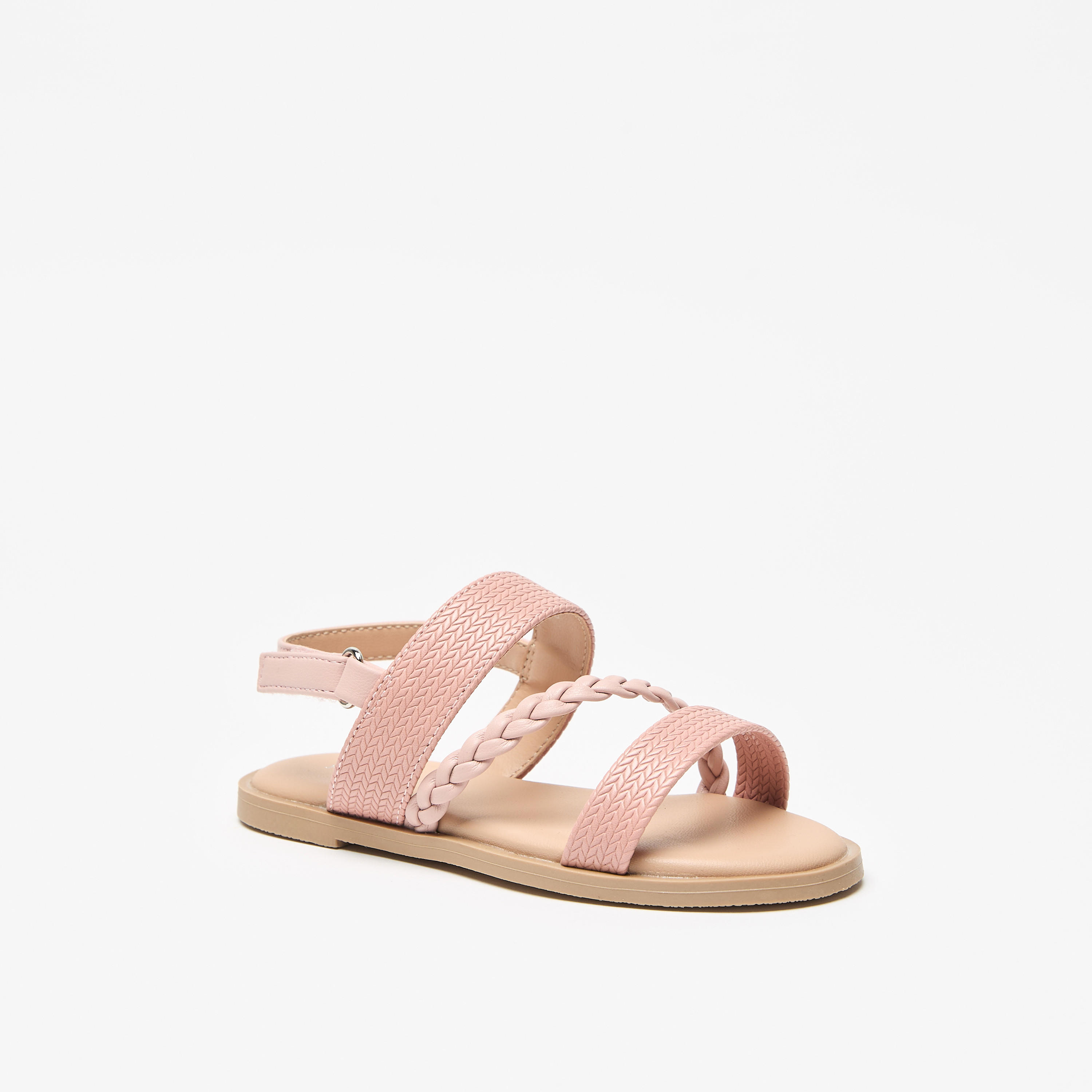 Flora Bella Textured Sandals with Hook and Loop Closure-girls-shoes-sandals-image-1