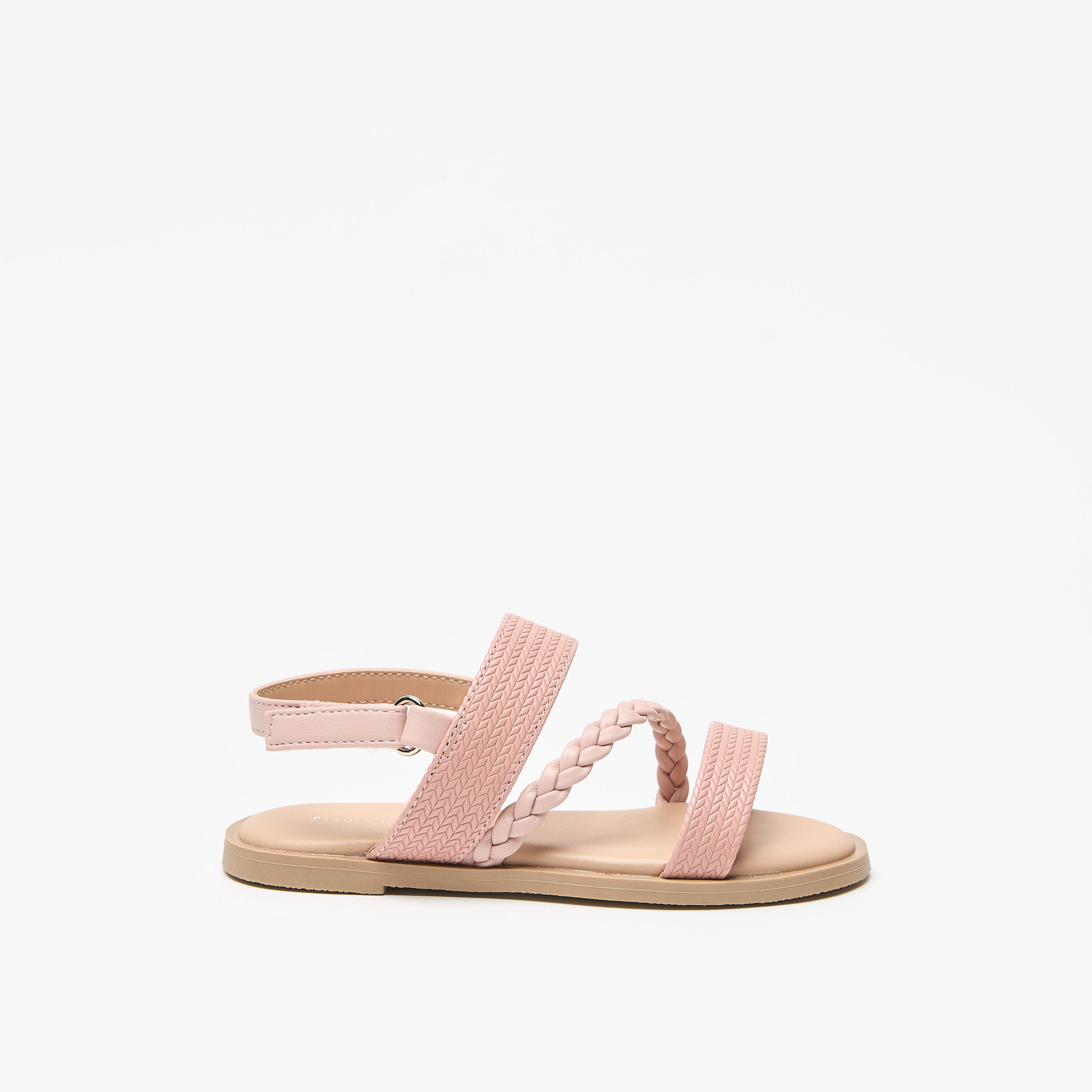 Flora Bella Textured Sandals with Hook and Loop Closure-girls-shoes-sandals-image-3