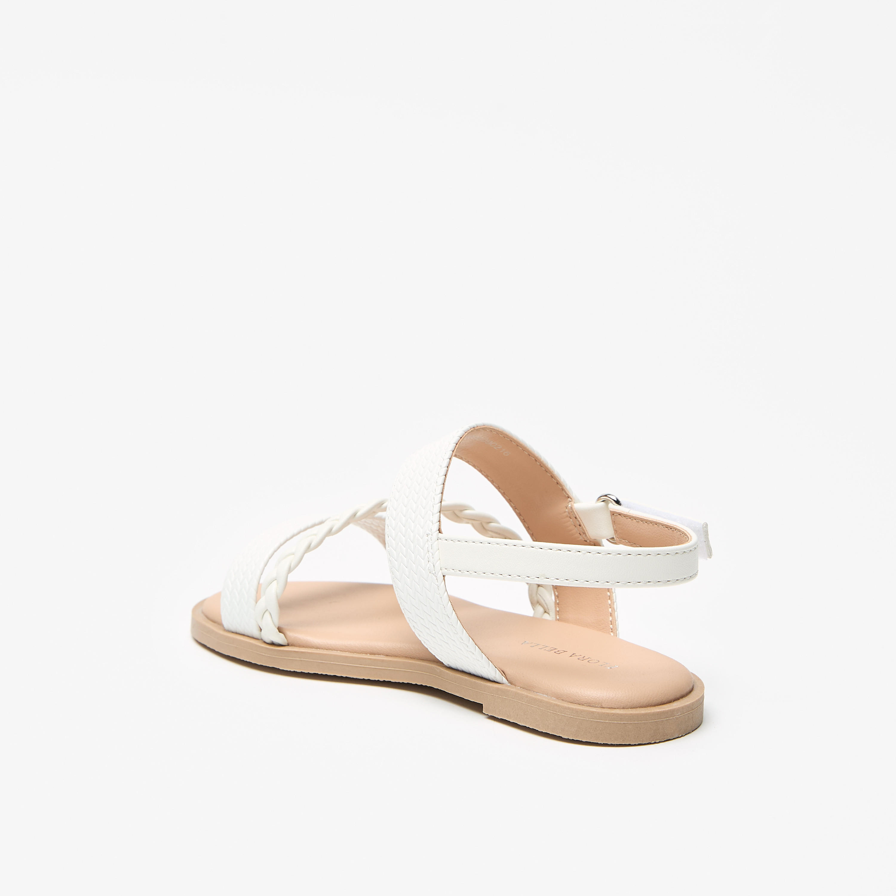Flora Bella Textured Sandals with Hook and Loop Closure-girls-shoes-sandals-image-8