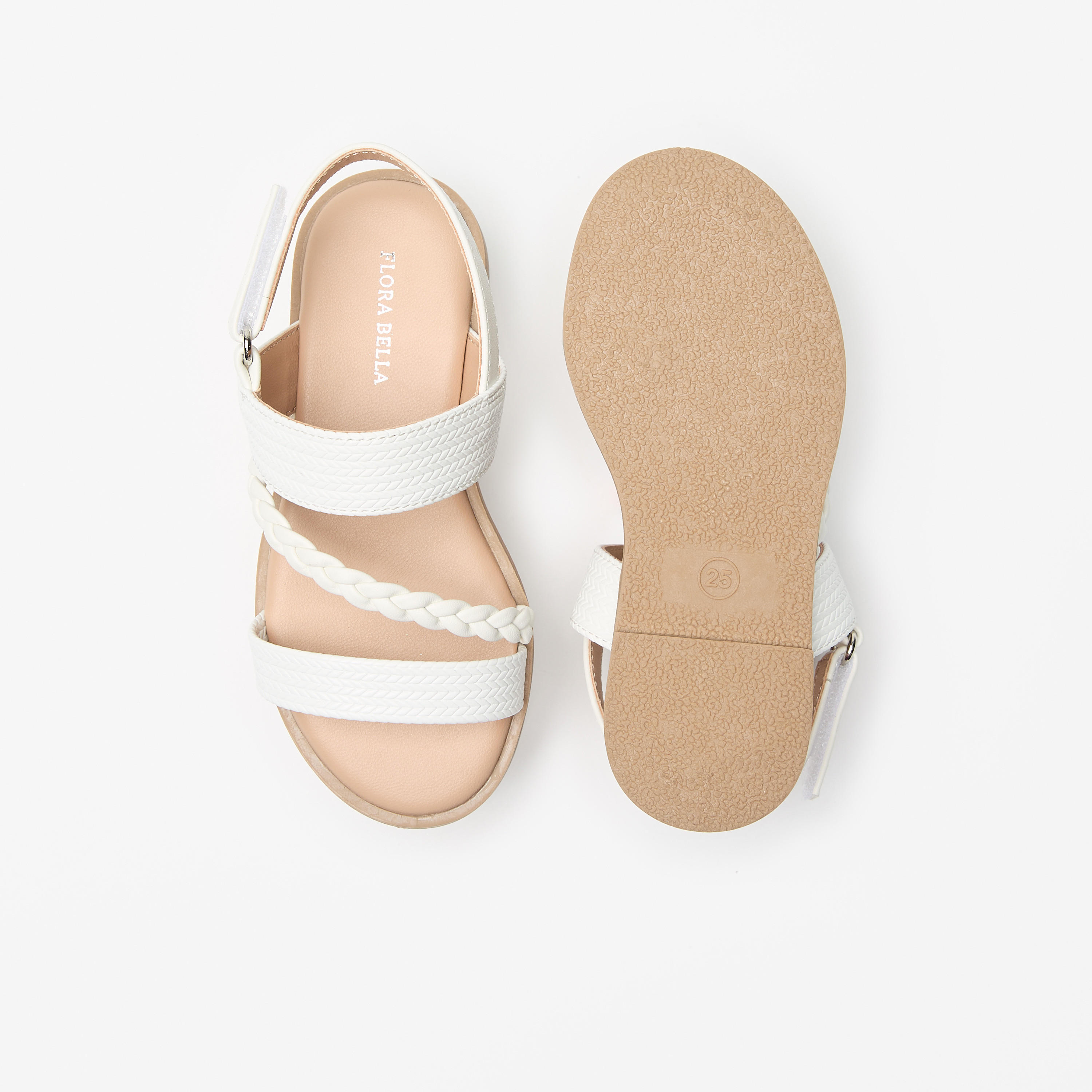 Flora Bella Textured Sandals with Hook and Loop Closure-girls-shoes-sandals-image-9