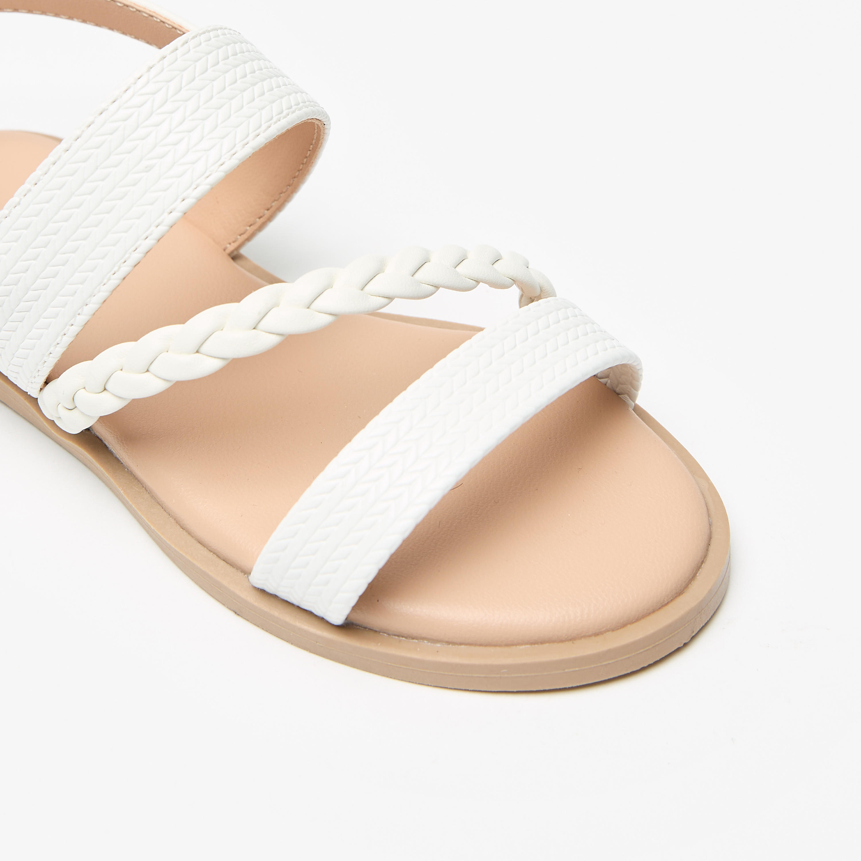Flora Bella Textured Sandals with Hook and Loop Closure-girls-shoes-sandals-image-10