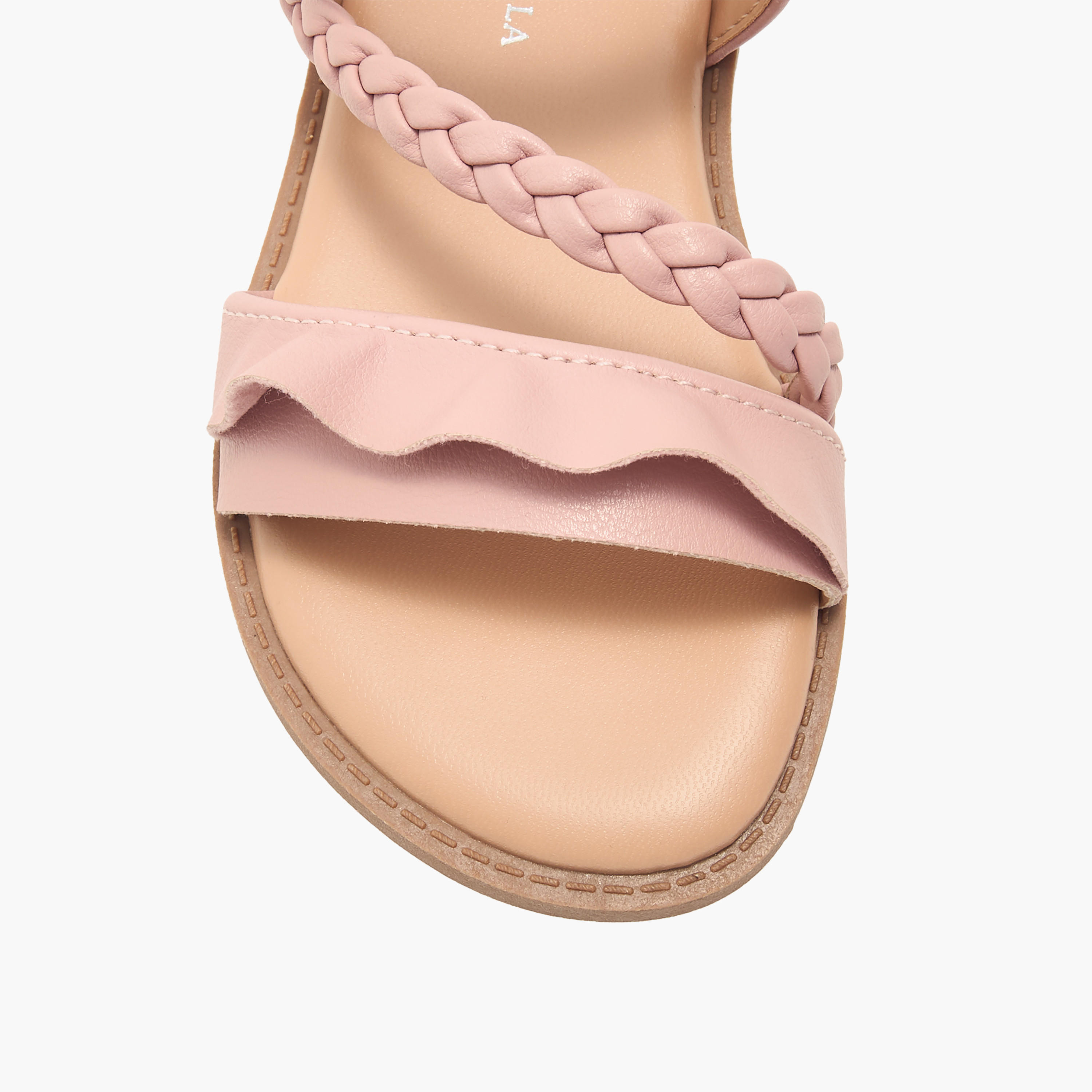Flora Bella Braided Detail Sandals with Hook and Loop Closure-girls-shoes-sandals-image-3