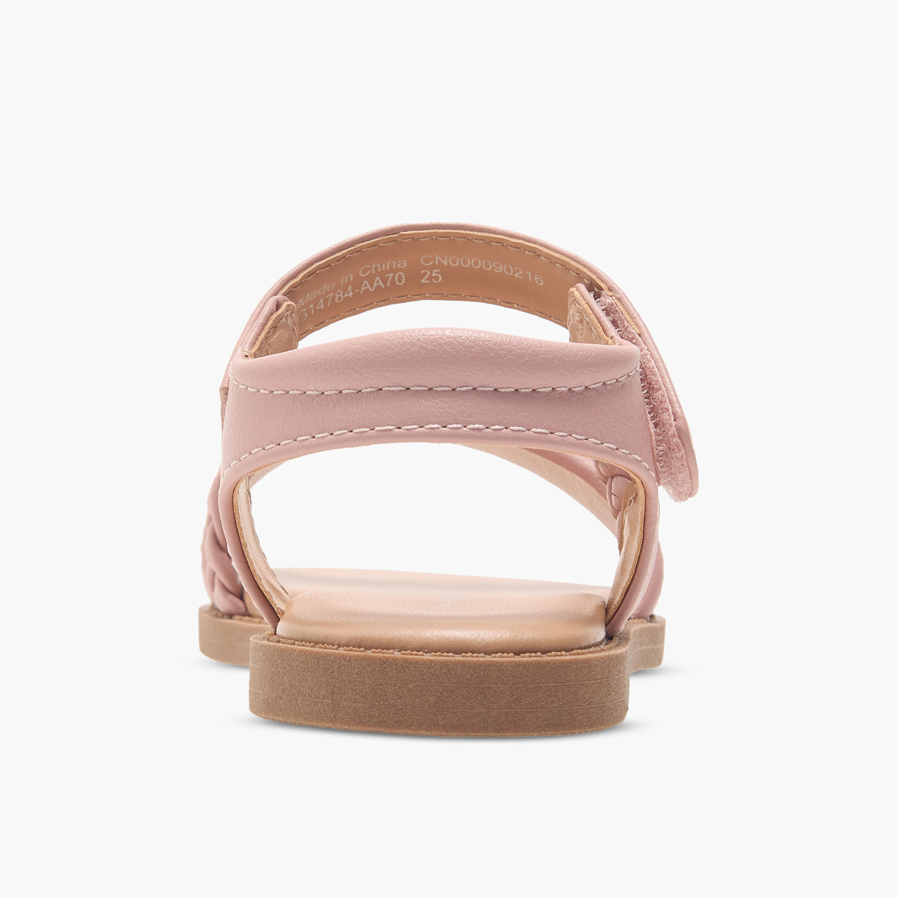 Flora Bella Braided Detail Sandals with Hook and Loop Closure-girls-shoes-sandals-image-4