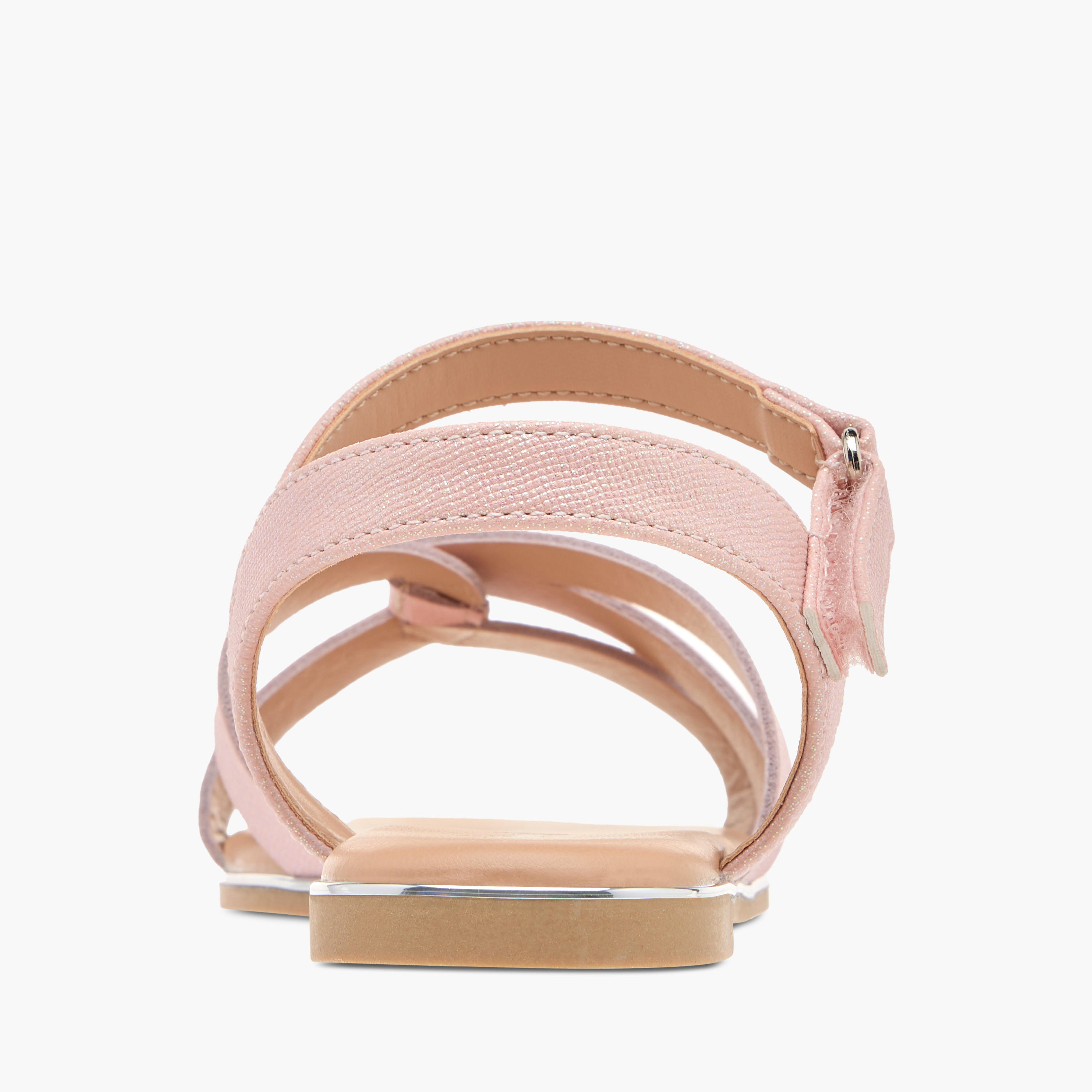 صندل بارز الملمس بحزام متقاطع وشريط إغلاق لاصق من ليتل ميسي-girls-shoes-sandals-image-14