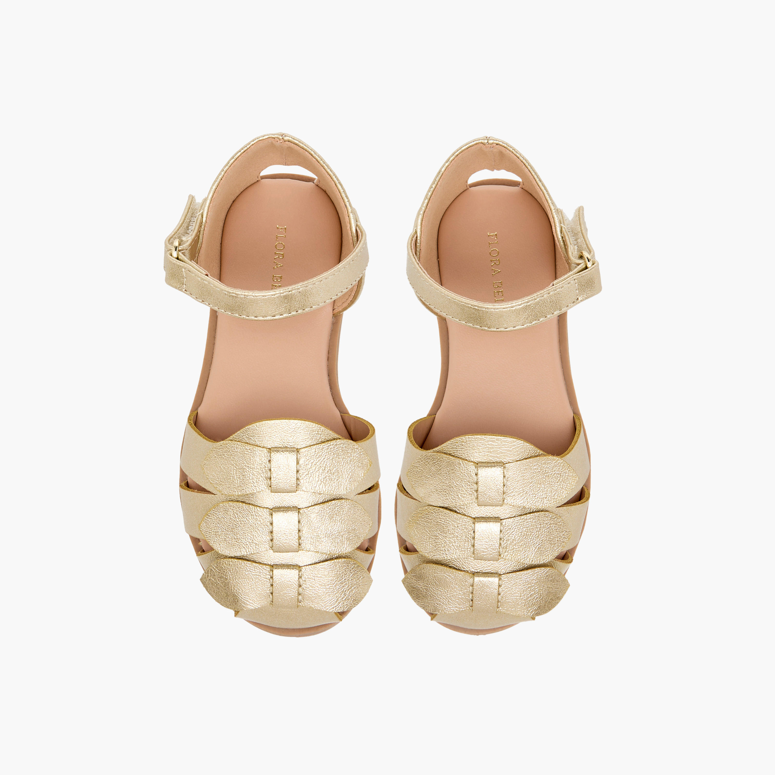 صندل بفيونكة وشريط إغلاق لاصق من فلورا بيلا-girls-shoes-sandals-image-1