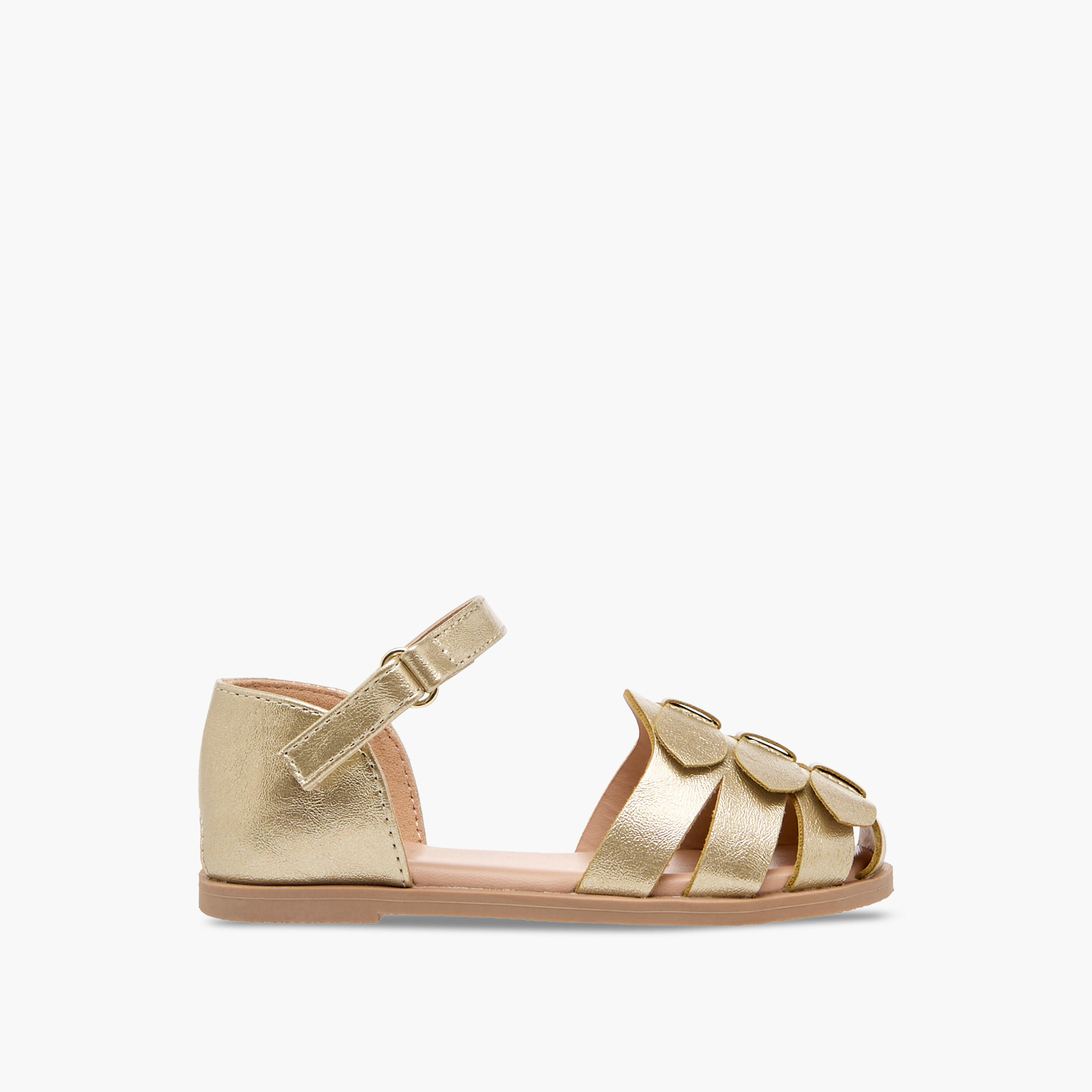 صندل بفيونكة وشريط إغلاق لاصق من فلورا بيلا-girls-shoes-sandals-image-2