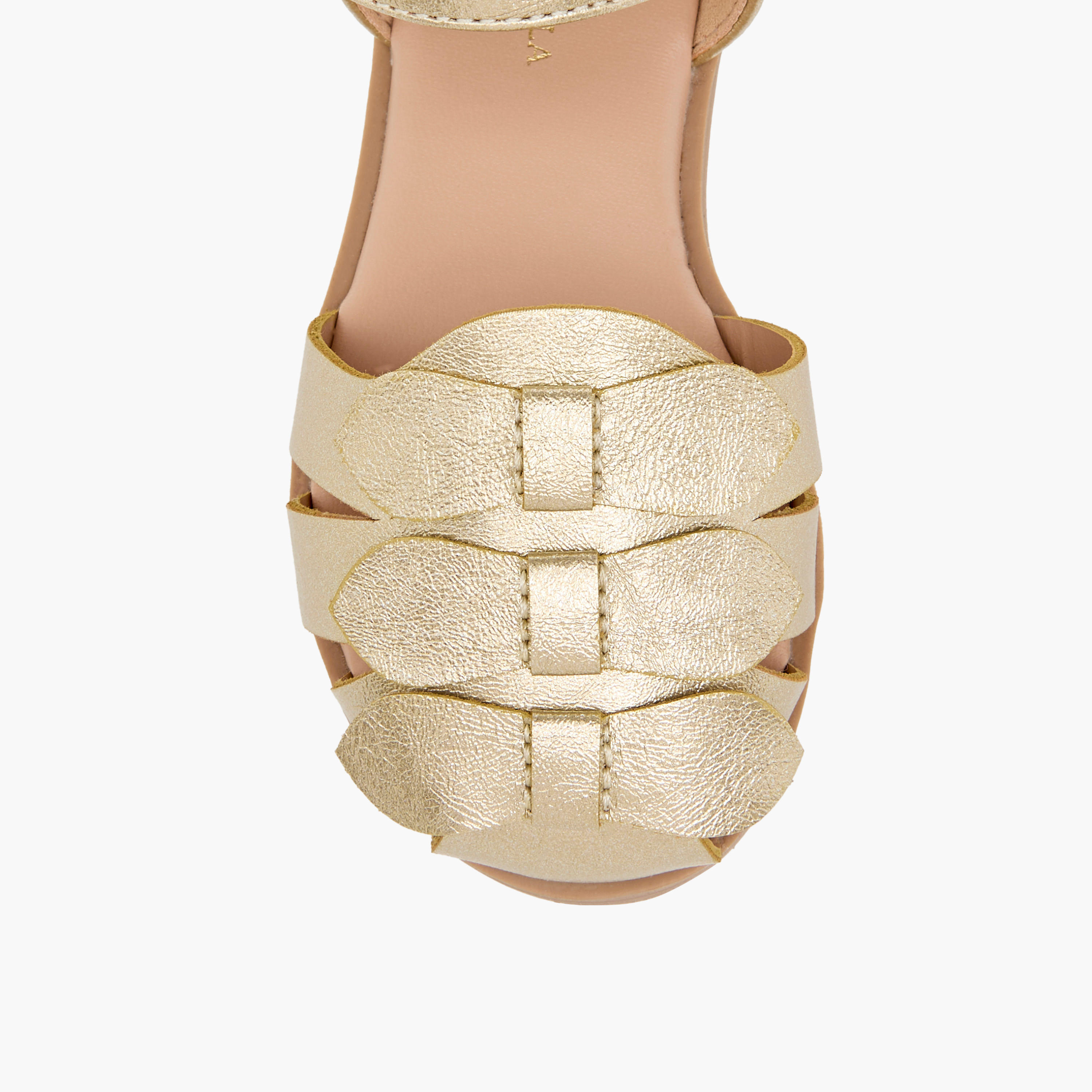 صندل بفيونكة وشريط إغلاق لاصق من فلورا بيلا-girls-shoes-sandals-image-3