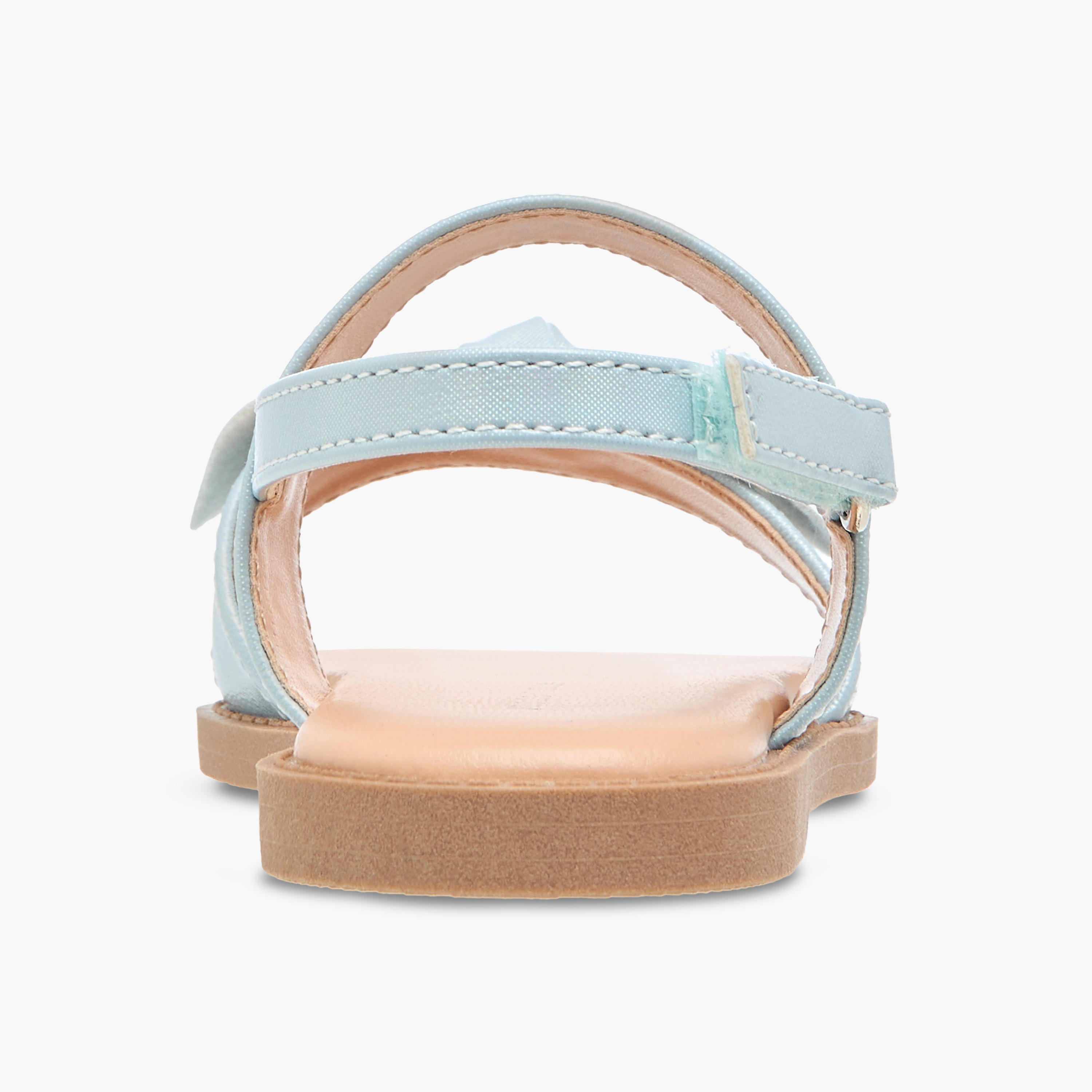 Flora Bella Bow Applique Sandals with Hook and Loop Closure-girls-shoes-sandals-image-4