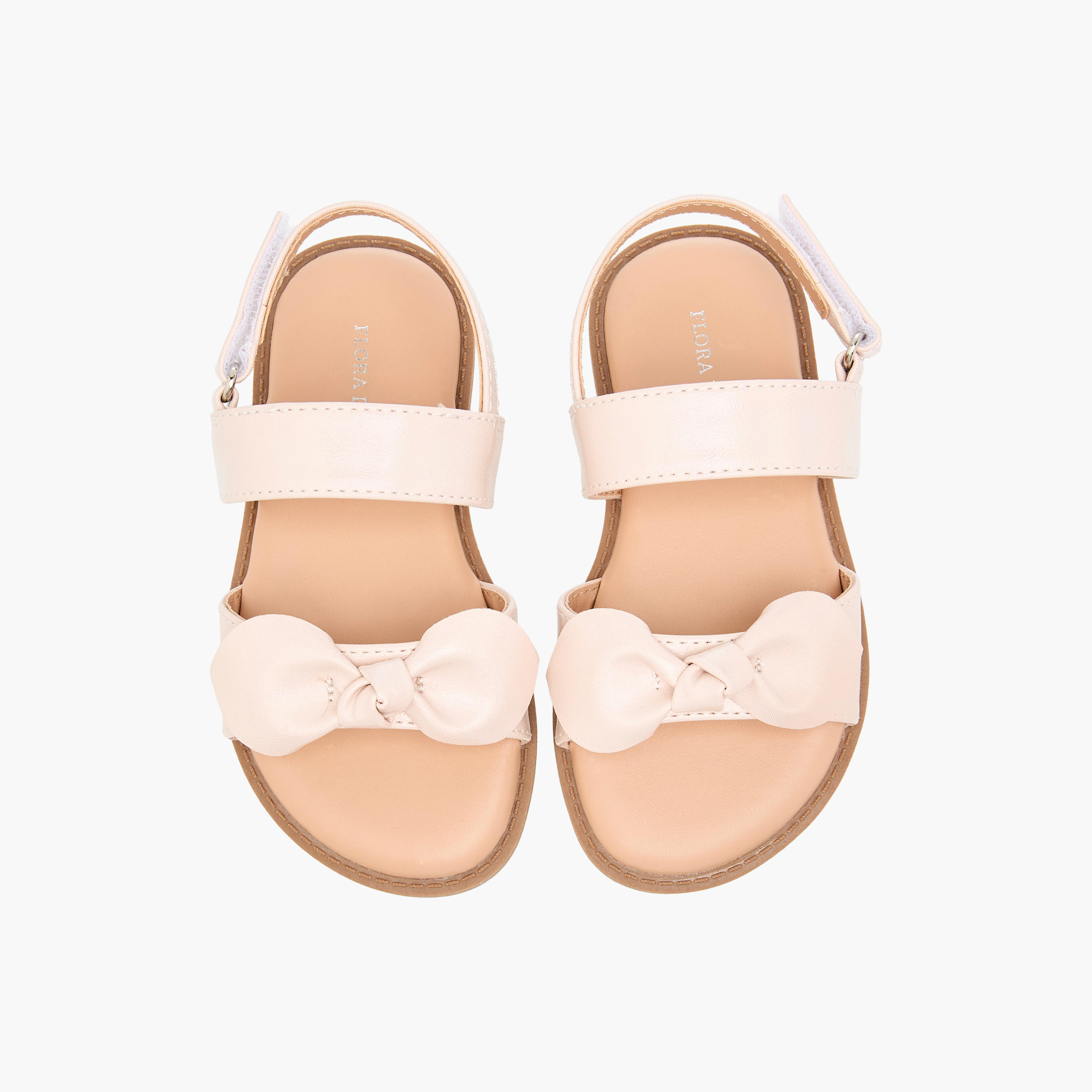 صندل بشريط إغلاق لاصق وزخارف فيونكة من فلورا بيلا-girls-shoes-sandals-image-1