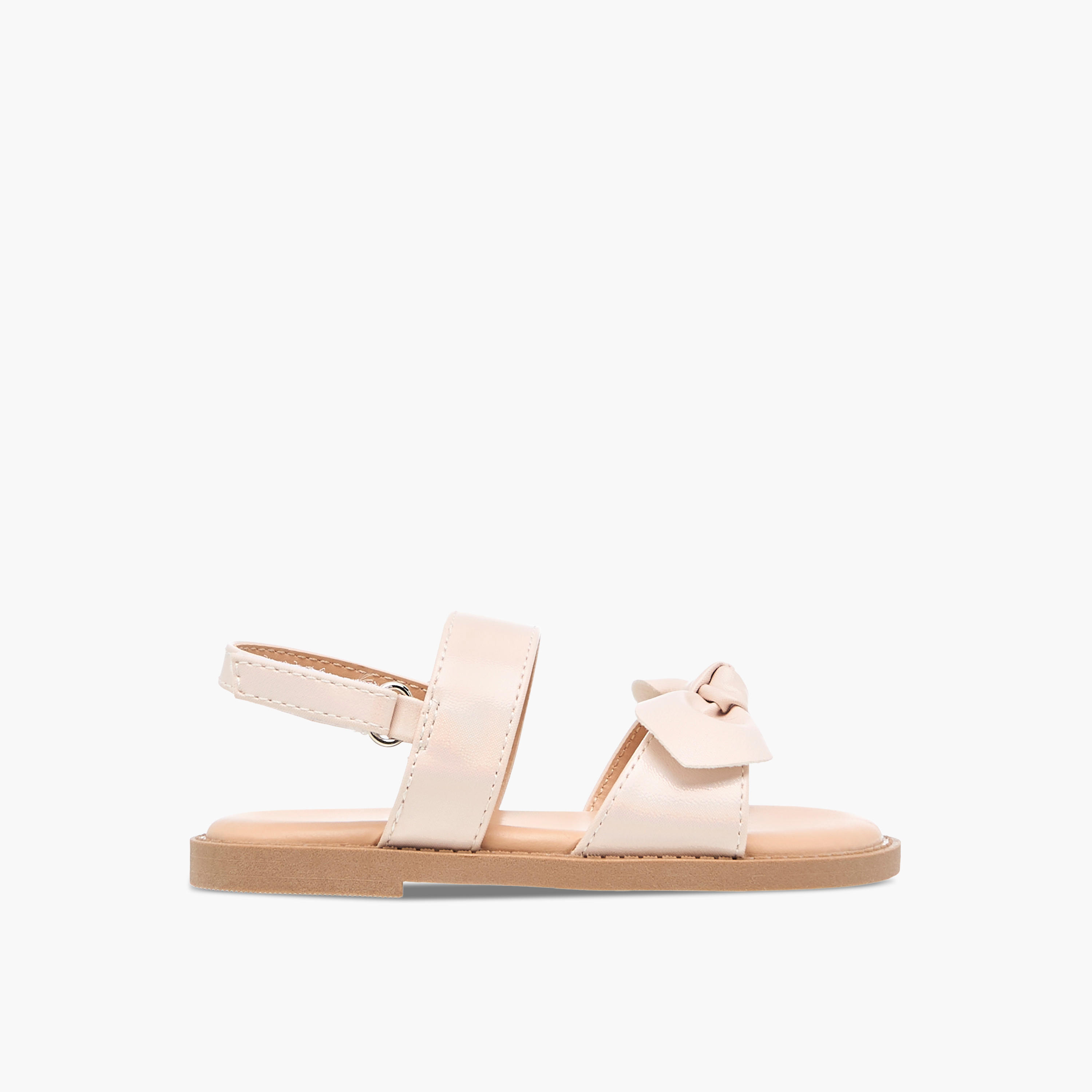 صندل بشريط إغلاق لاصق وزخارف فيونكة من فلورا بيلا-girls-shoes-sandals-image-2