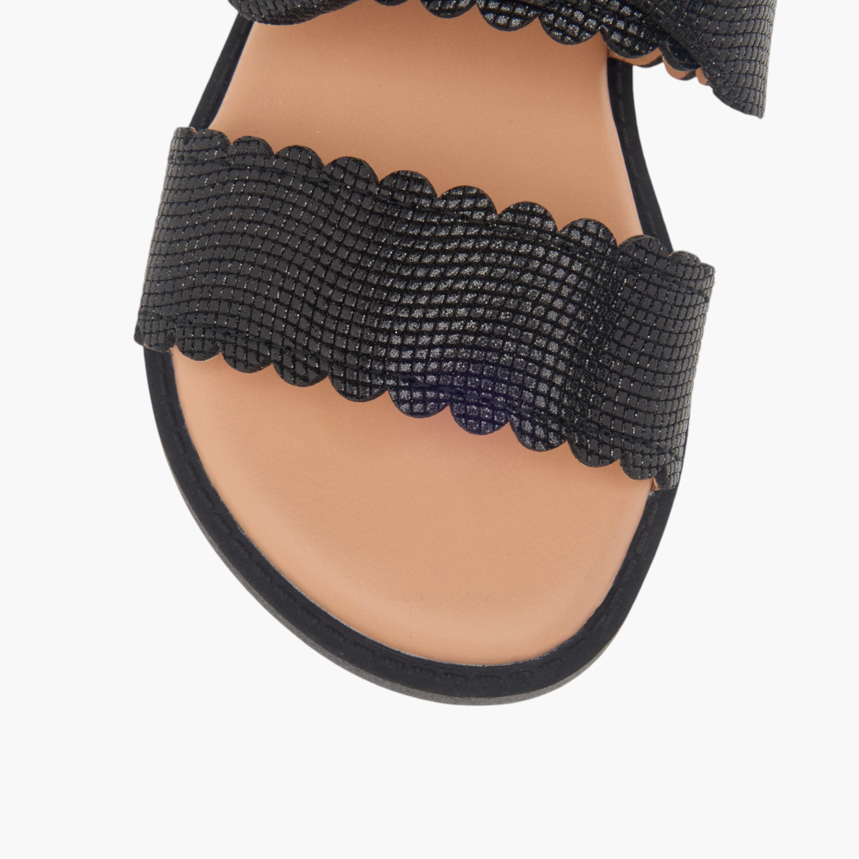Juniors Bow Applique Sandals with Hook and Loop Closure-girls-shoes-sandals-image-3