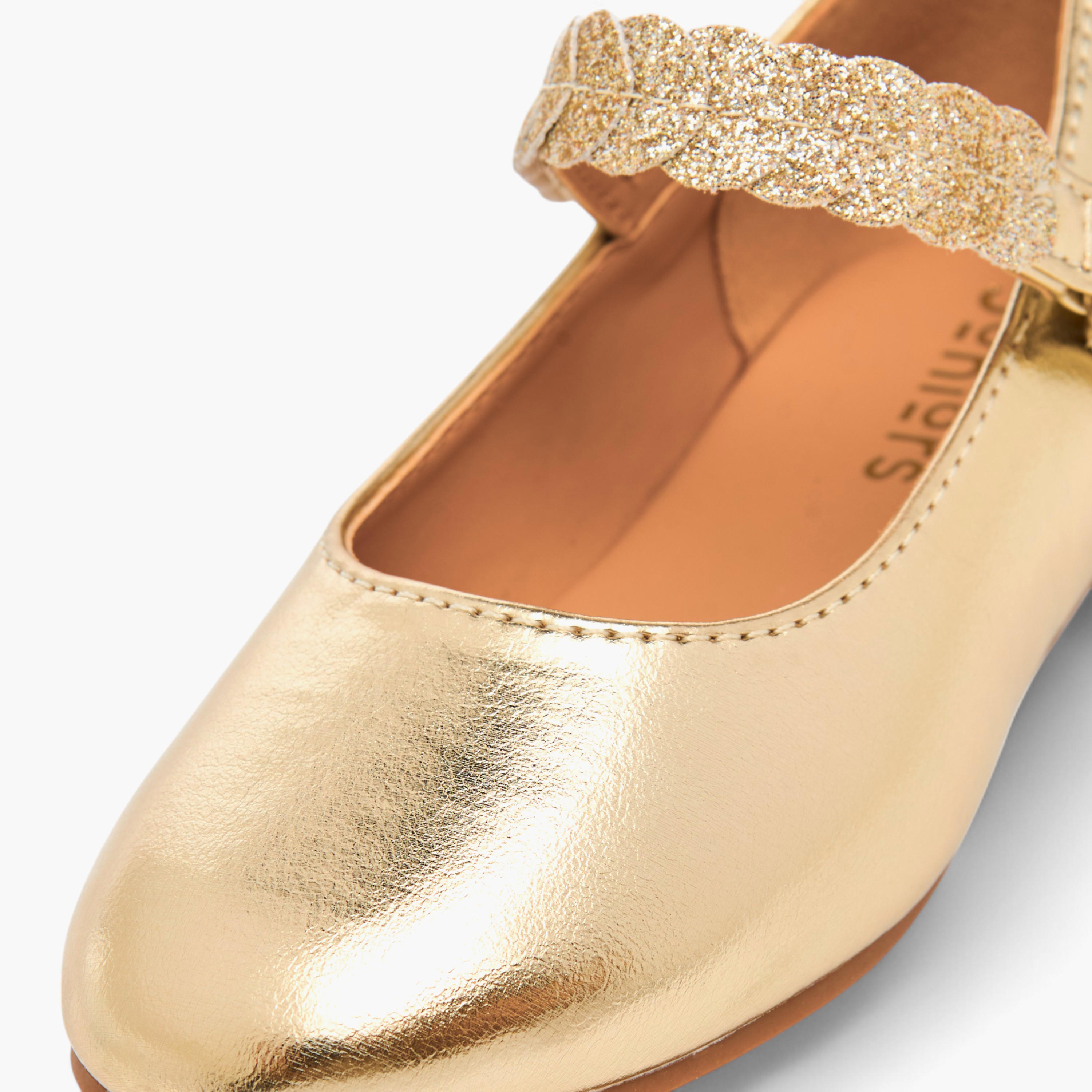 Juniors Solid Ballerina Shoes with Embellished Hook and Loop Closure-girls-shoes-ballerinas-image-6