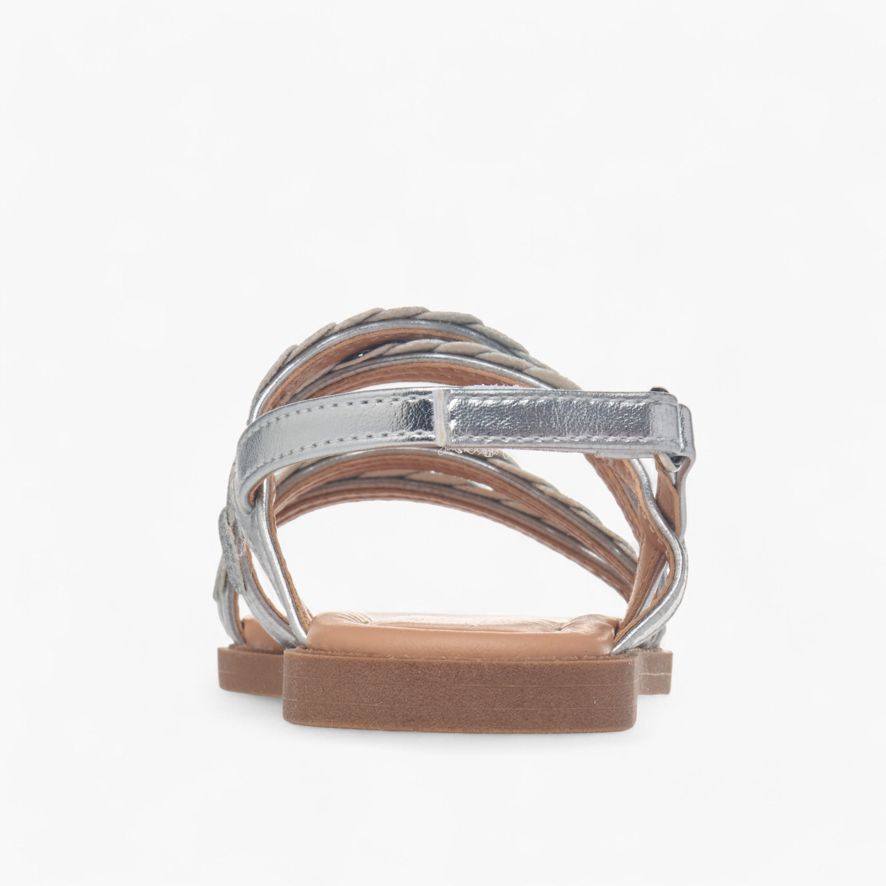 Juniors Glitter Detail Sandals with Hook and Loop Closure-girls-shoes-sandals-image-4
