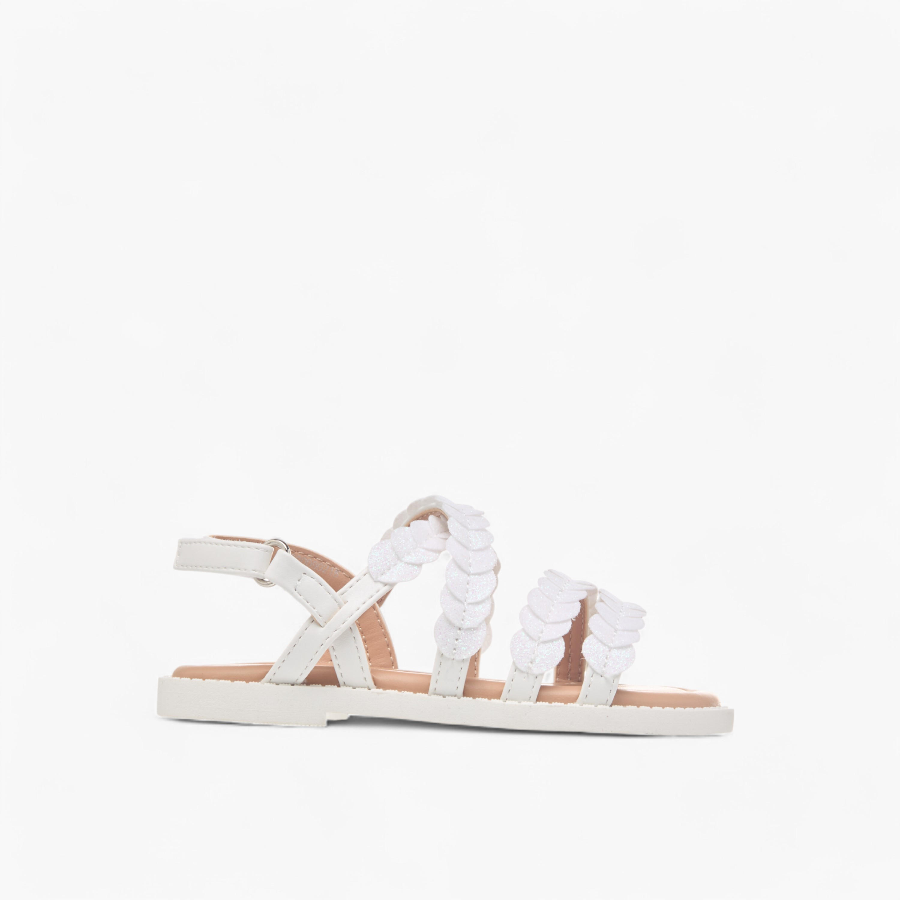 Juniors Glitter Detail Sandals with Hook and Loop Closure-girls-shoes-sandals-image-2