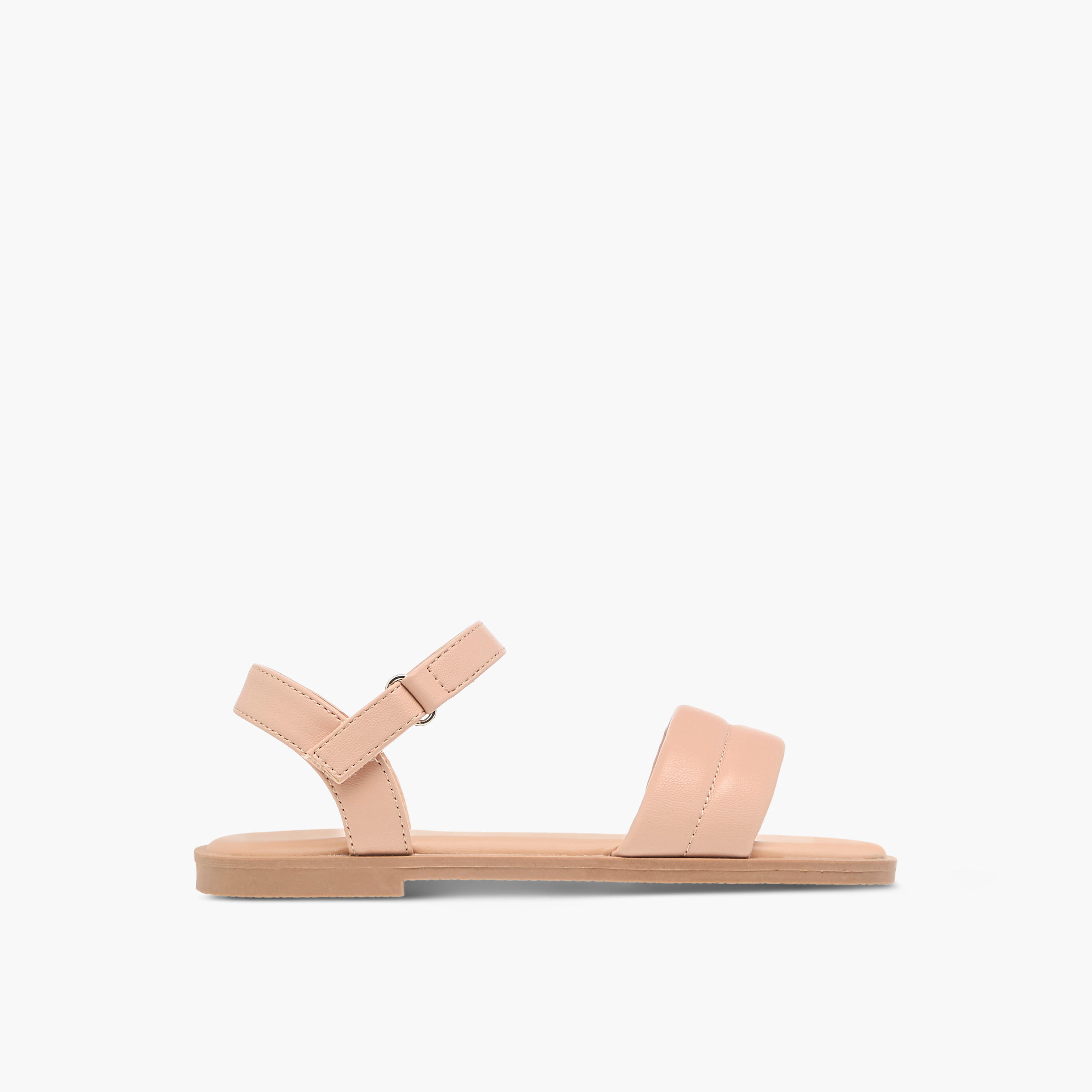 Flora Bella Solid Sandals with Hook and Loop Closure-girls-shoes-sandals-image-2