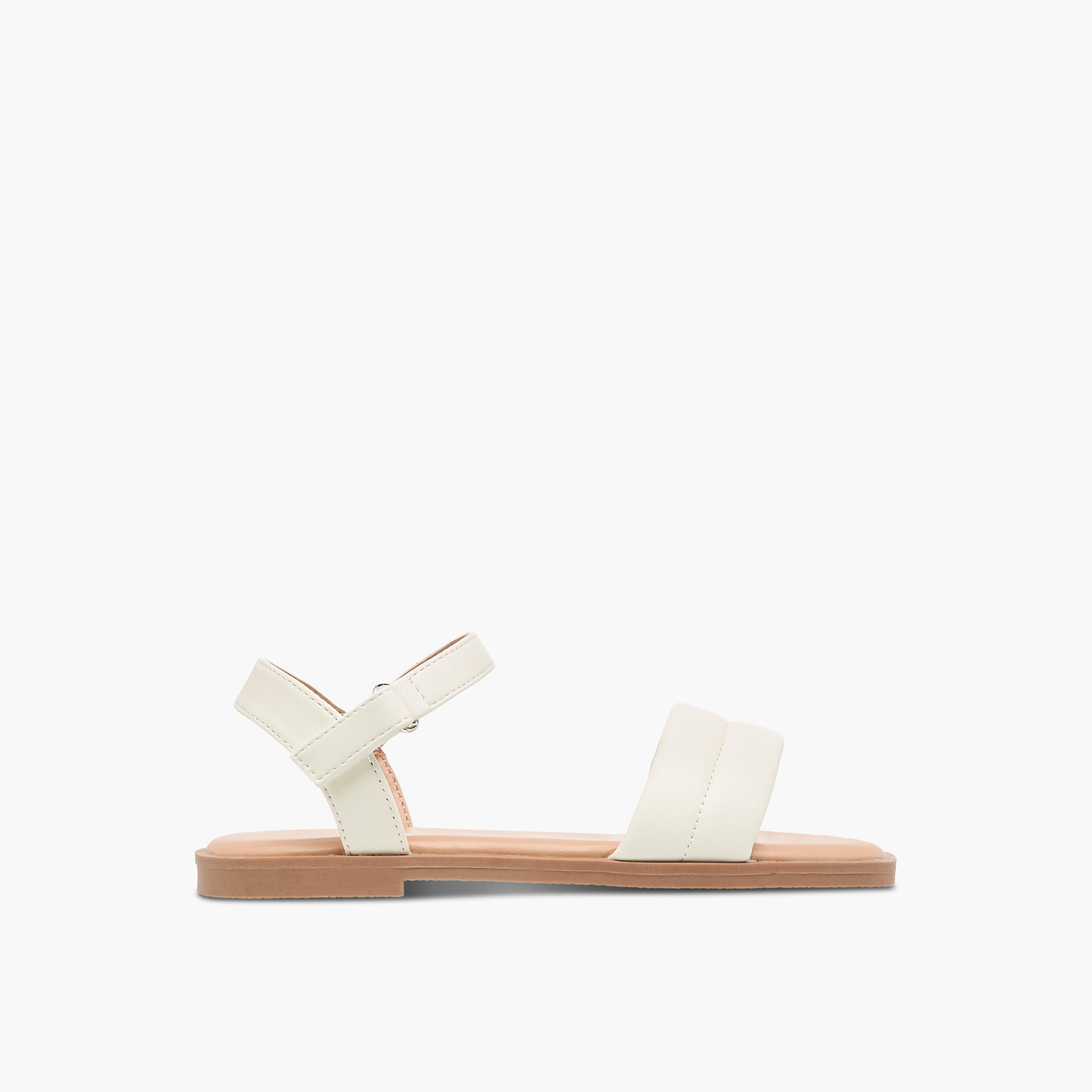 Flora Bella Solid Sandals with Hook and Loop Closure-girls-shoes-sandals-image-2