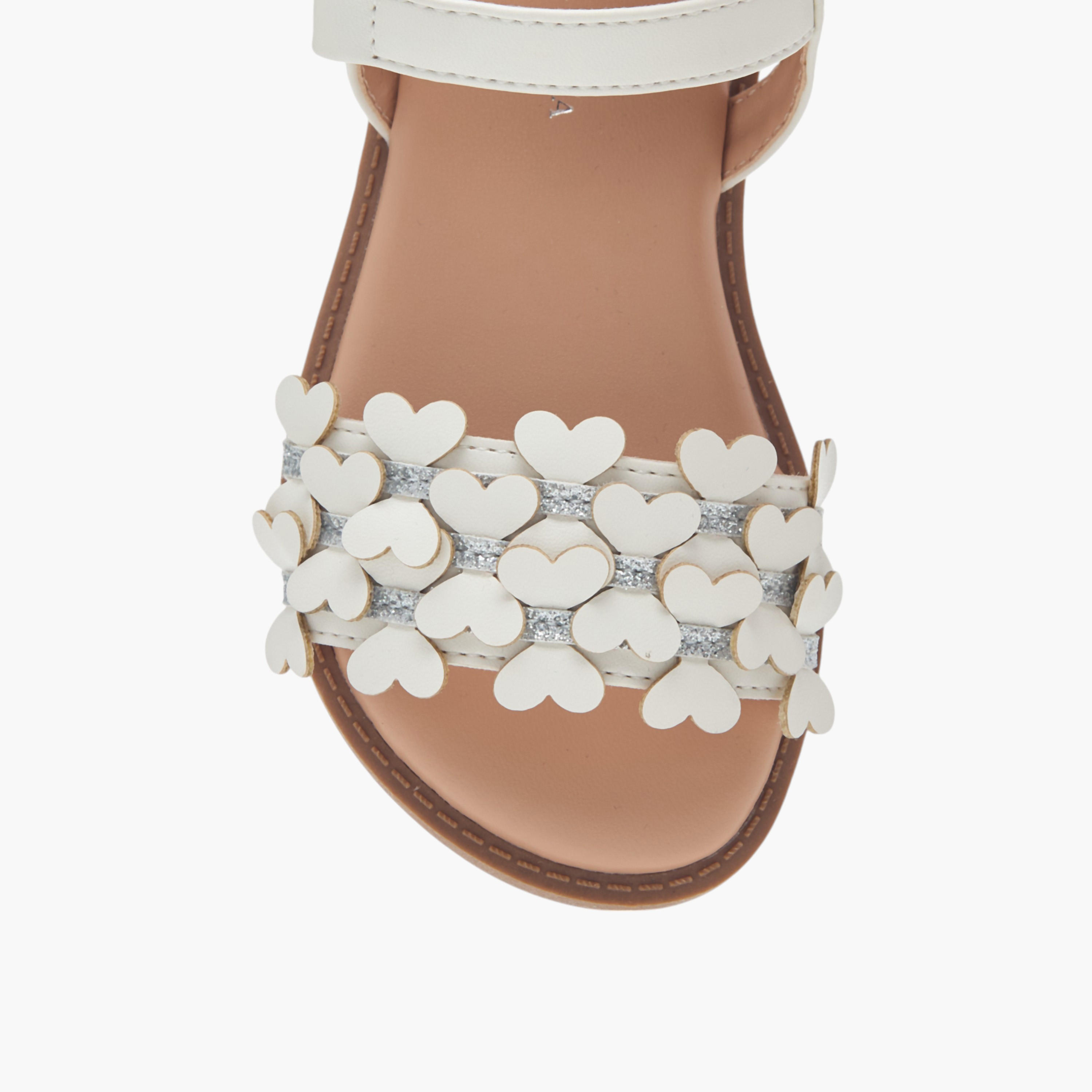 صندل بحزام بارز الملمس وشريط إغلاق لاصق من فلورا بيلا-girls-shoes-sandals-image-3