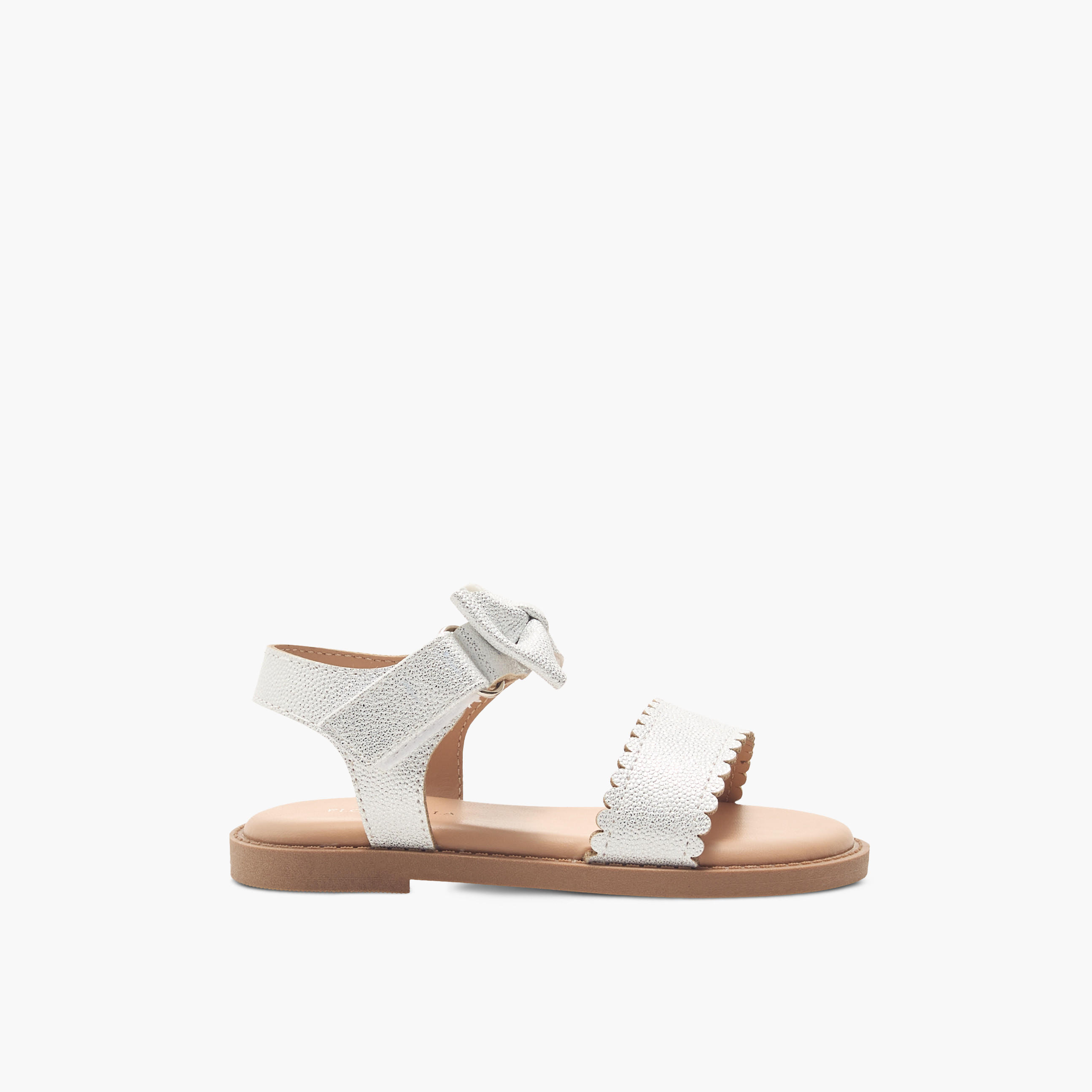 Flora Bella Bow Detail Sandals with Hook and Loop Closure-girls-shoes-sandals-image-2