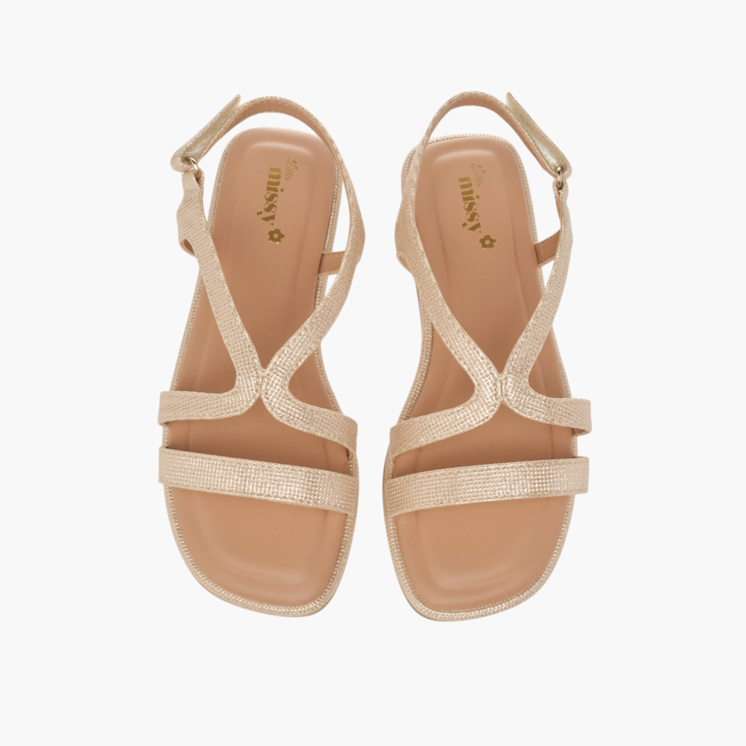 صندل بأحزمة متعددة وشريط إغلاق من ليتل ميسي-girls-shoes-sandals-image-1