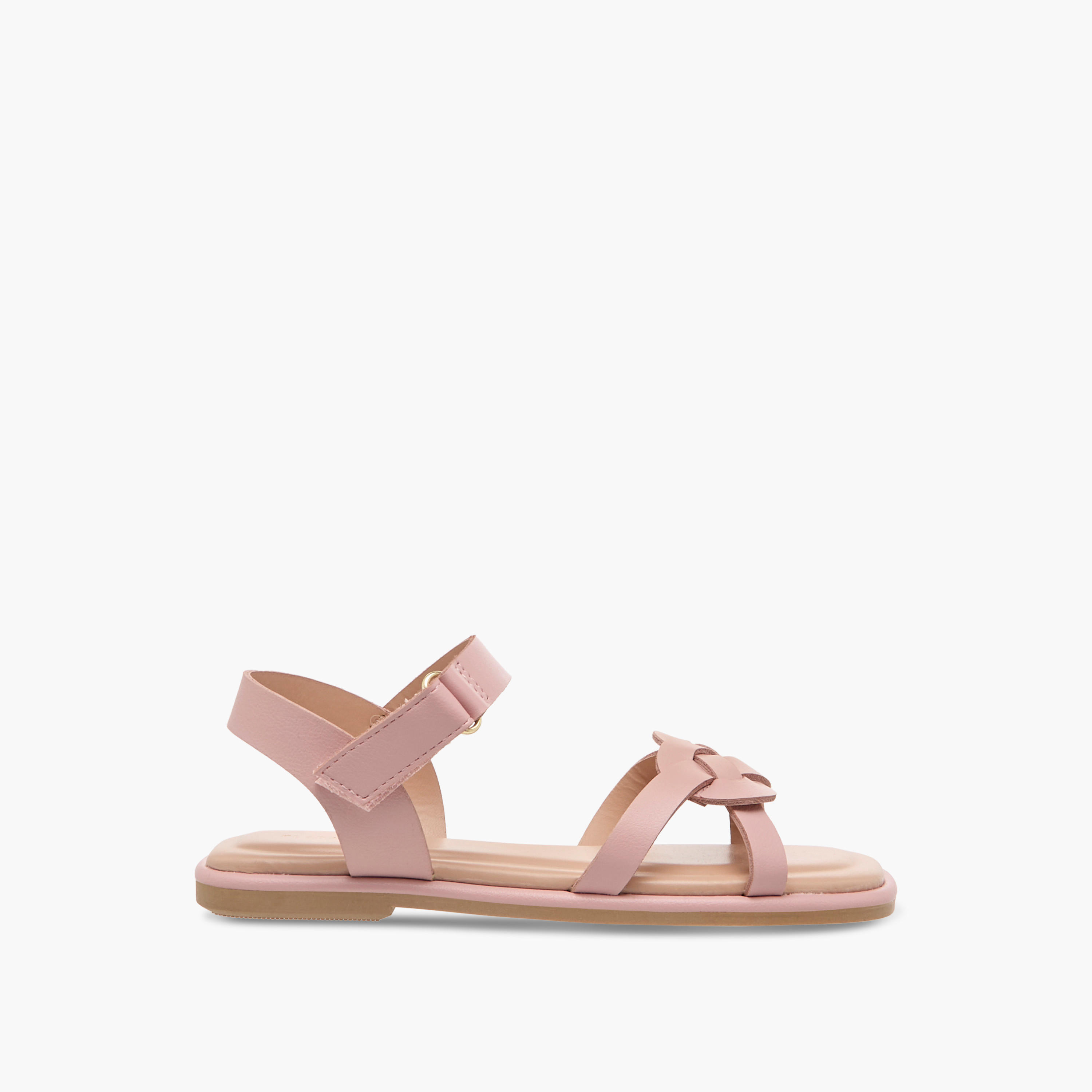 Flora Bella Strap Detail Sandals with Hook and Loop Closure-girls-shoes-sandals-image-2