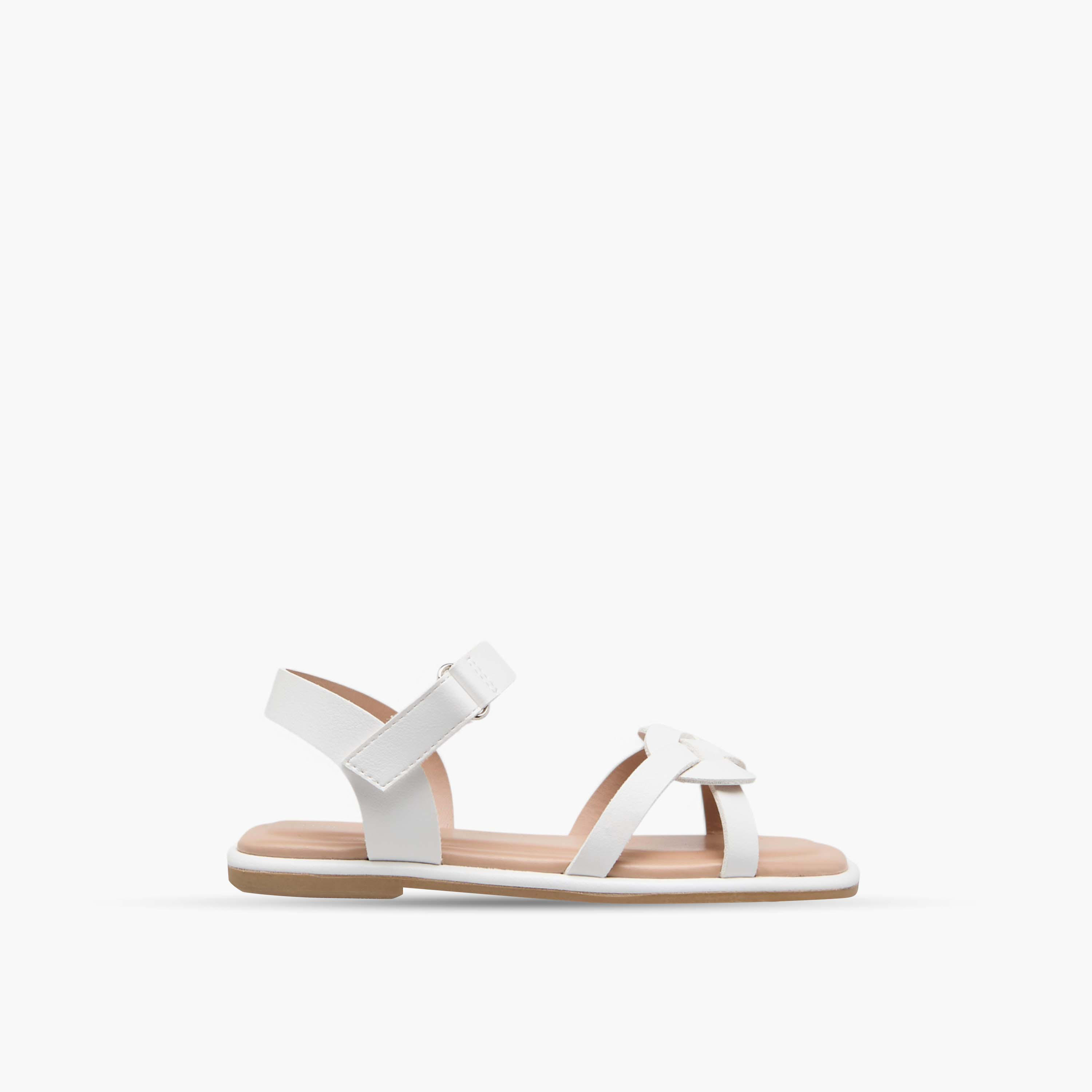 Flora Bella Strap Detail Sandals with Hook and Loop Closure-girls-shoes-sandals-image-2
