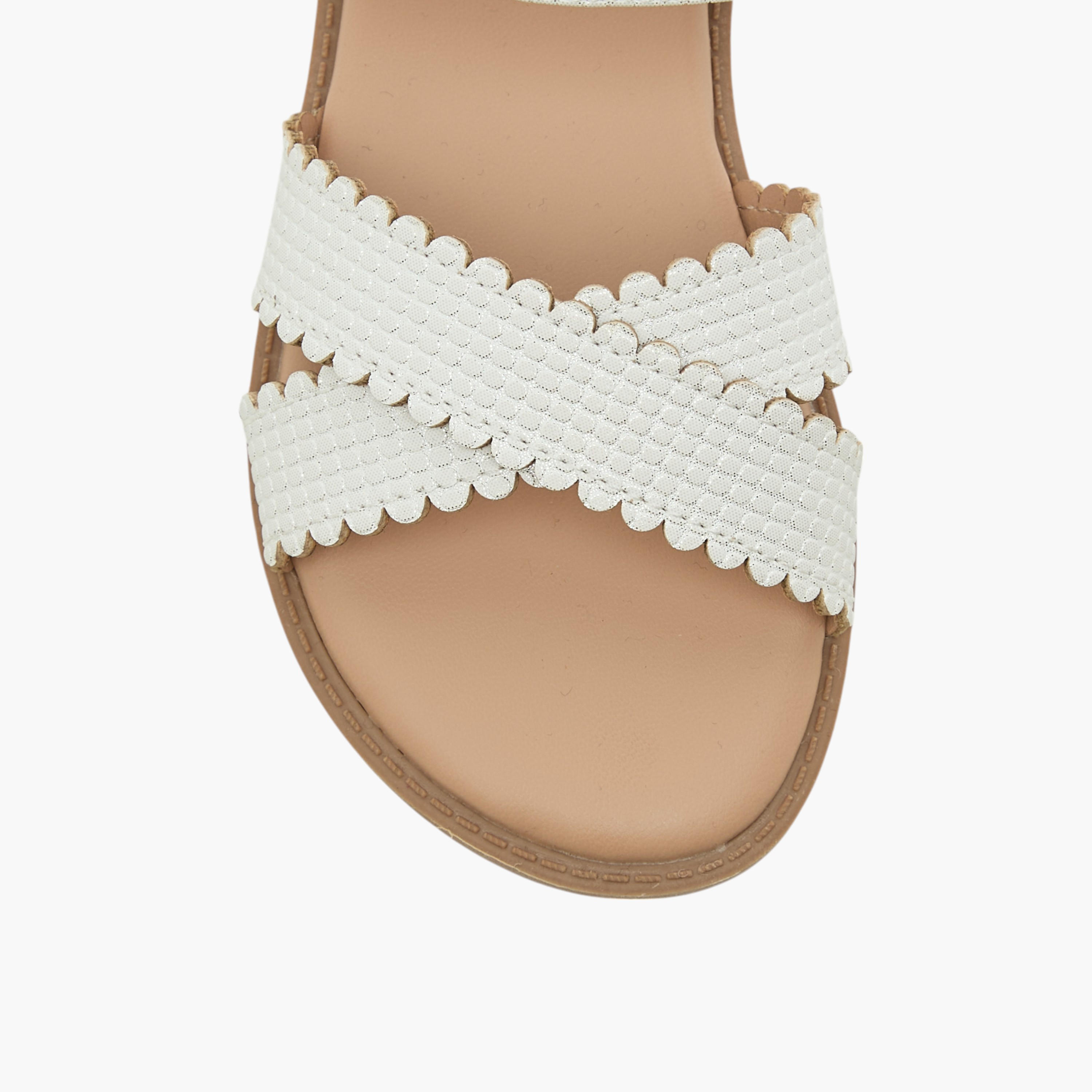 Juniors Cross Strap Sandals with Hook and Loop Closure-girls-shoes-sandals-image-3