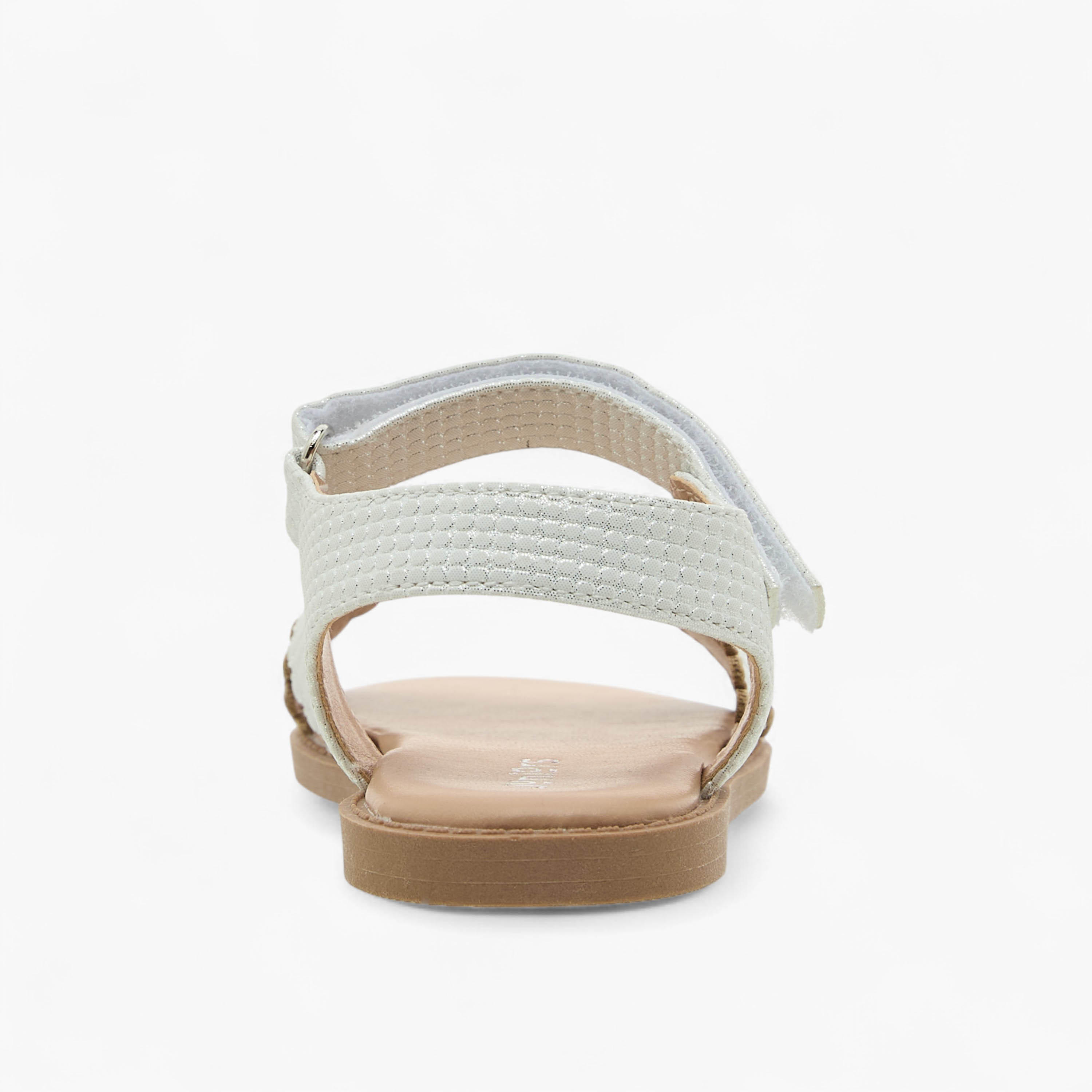 Juniors Cross Strap Sandals with Hook and Loop Closure-girls-shoes-sandals-image-4