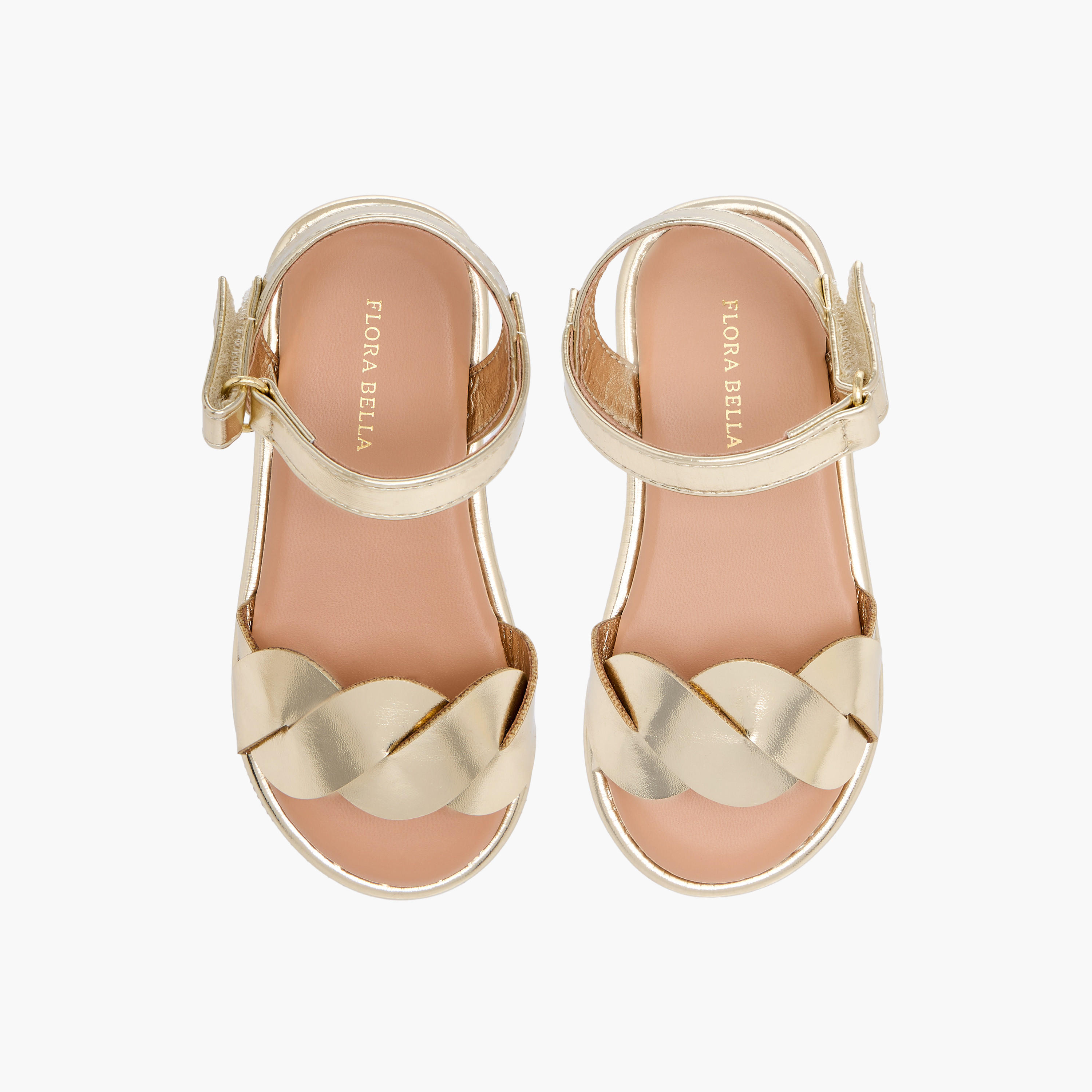 Flora Bella Strap Detail Sandals with Hook and Loop Closure-girls-shoes-sandals-image-1