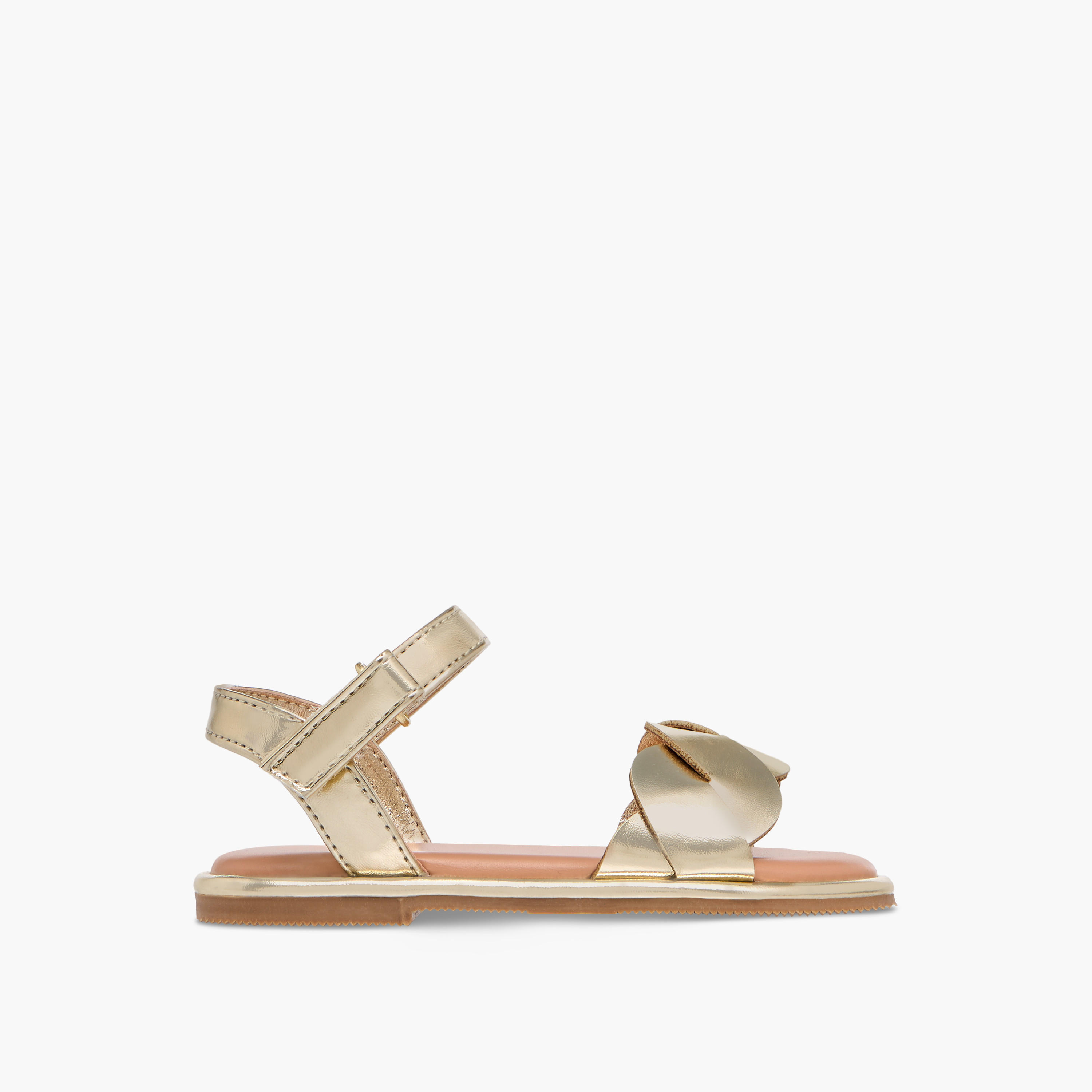 Flora Bella Strap Detail Sandals with Hook and Loop Closure-girls-shoes-sandals-image-2