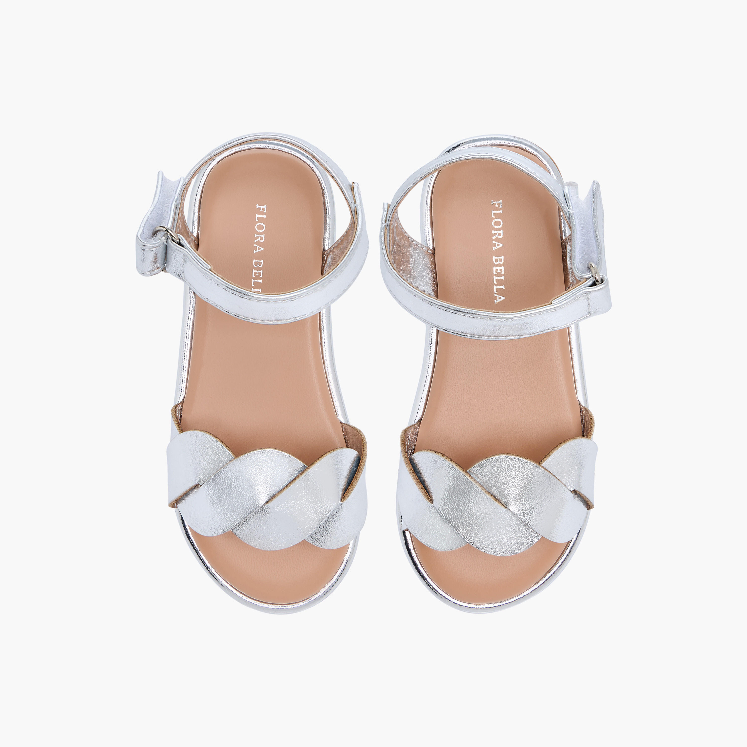 Flora Bella Strap Detail Sandals with Hook and Loop Closure-girls-shoes-sandals-image-1