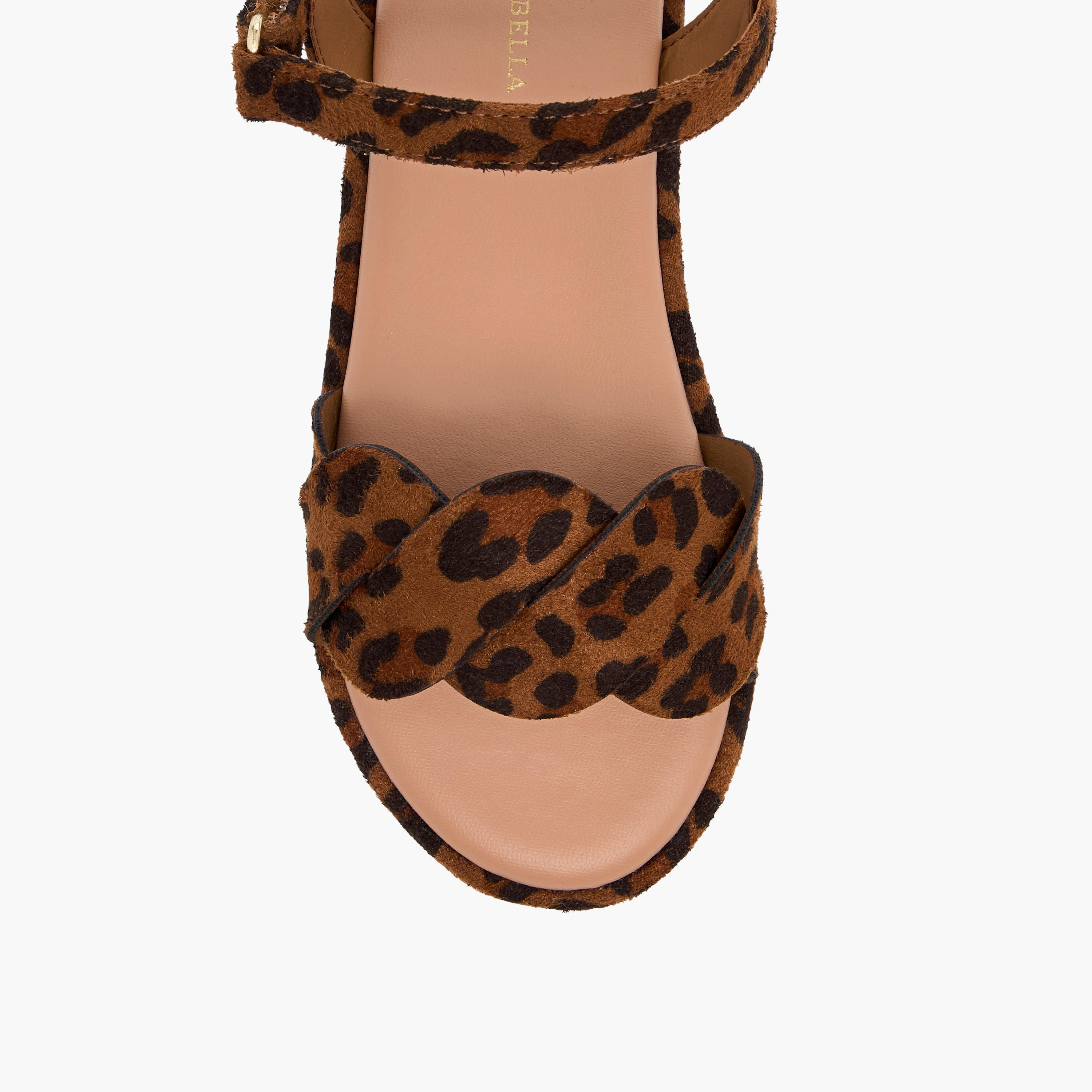 Flora Bella Strap Detail Animal Print Sandals with Hook and Loop Closure-girls-shoes-sandals-image-3
