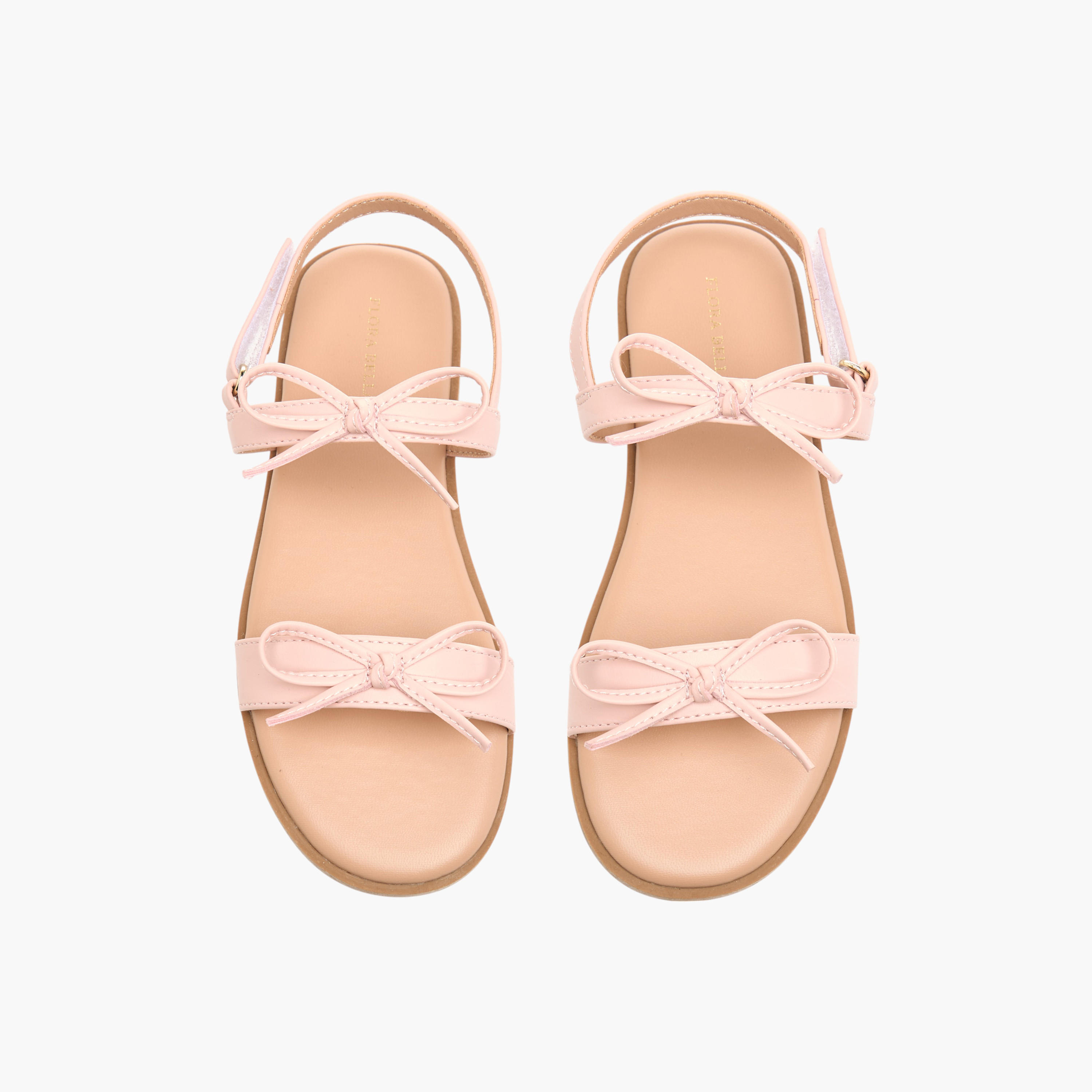 Flora Bella Bow Accent Sandals with Hook and Loop Closure-girls-shoes-sandals-image-1
