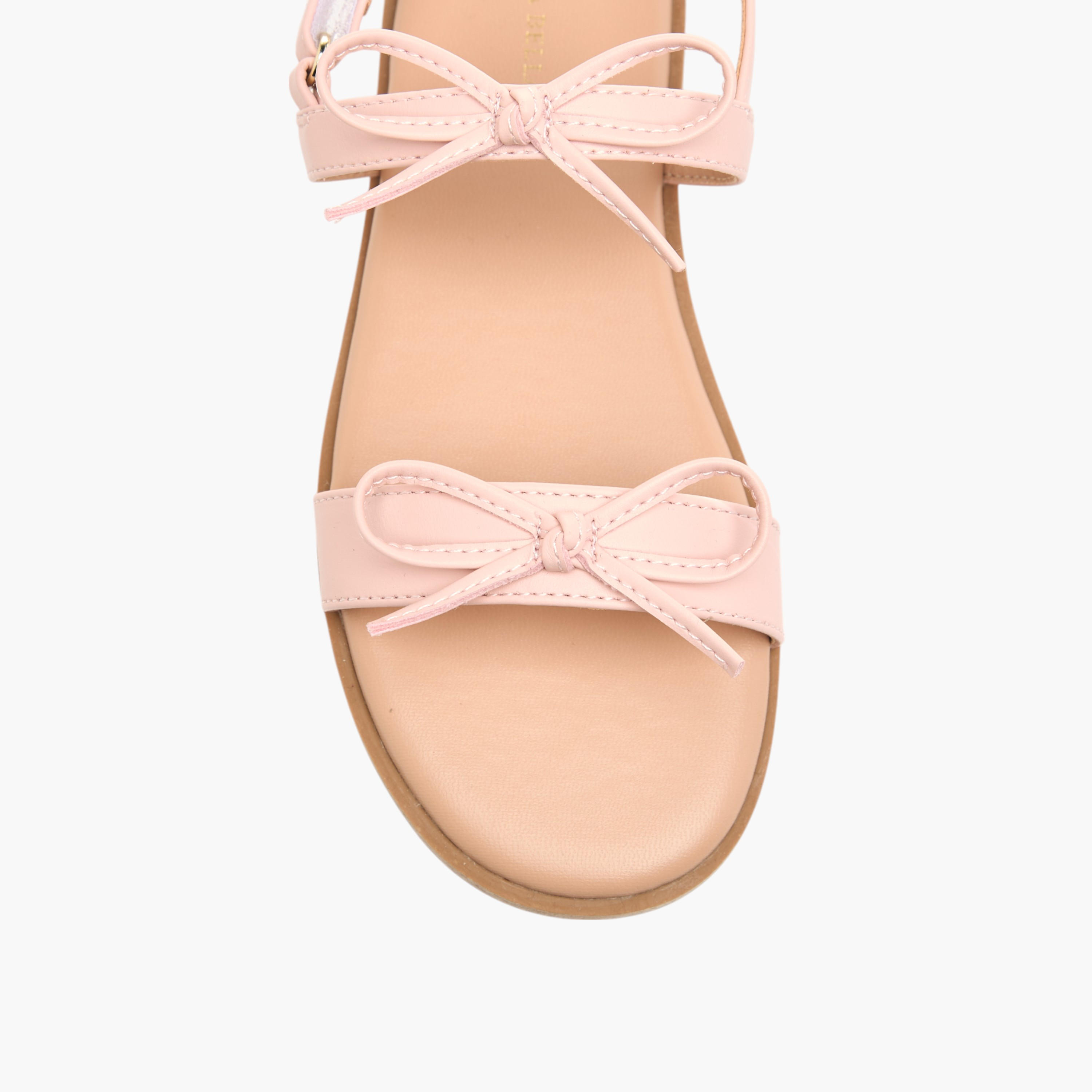 Flora Bella Bow Accent Sandals with Hook and Loop Closure-girls-shoes-sandals-image-3