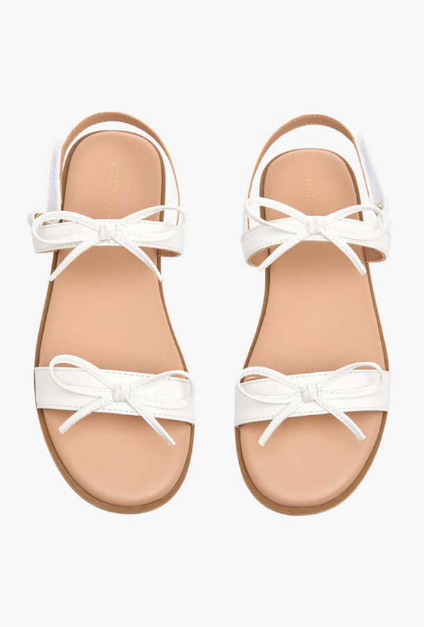 Flora Bella Bow Accent Sandals with Hook and Loop Closure-girls-shoes-image-1