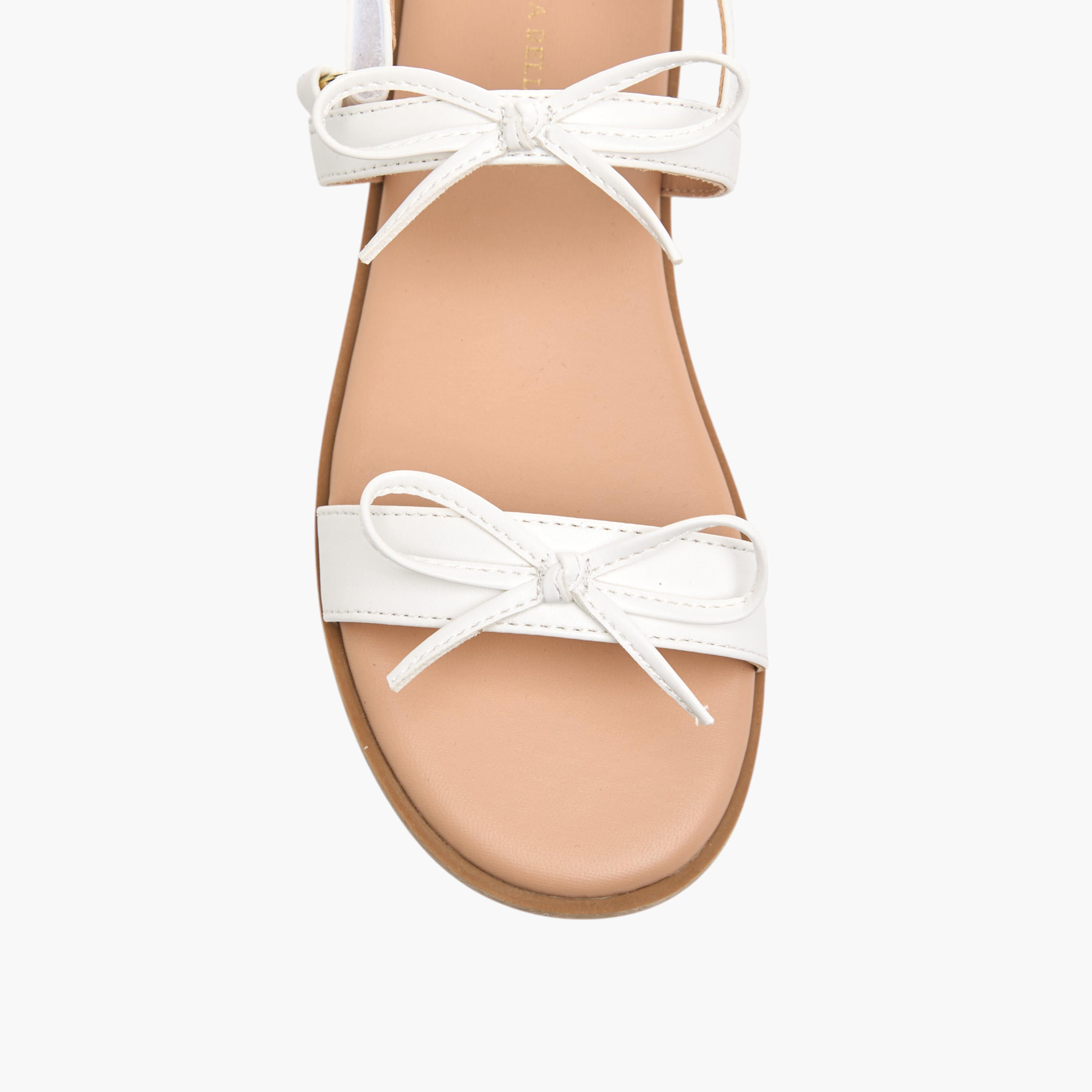 Flora Bella Bow Accent Sandals with Hook and Loop Closure-girls-shoes-sandals-image-3