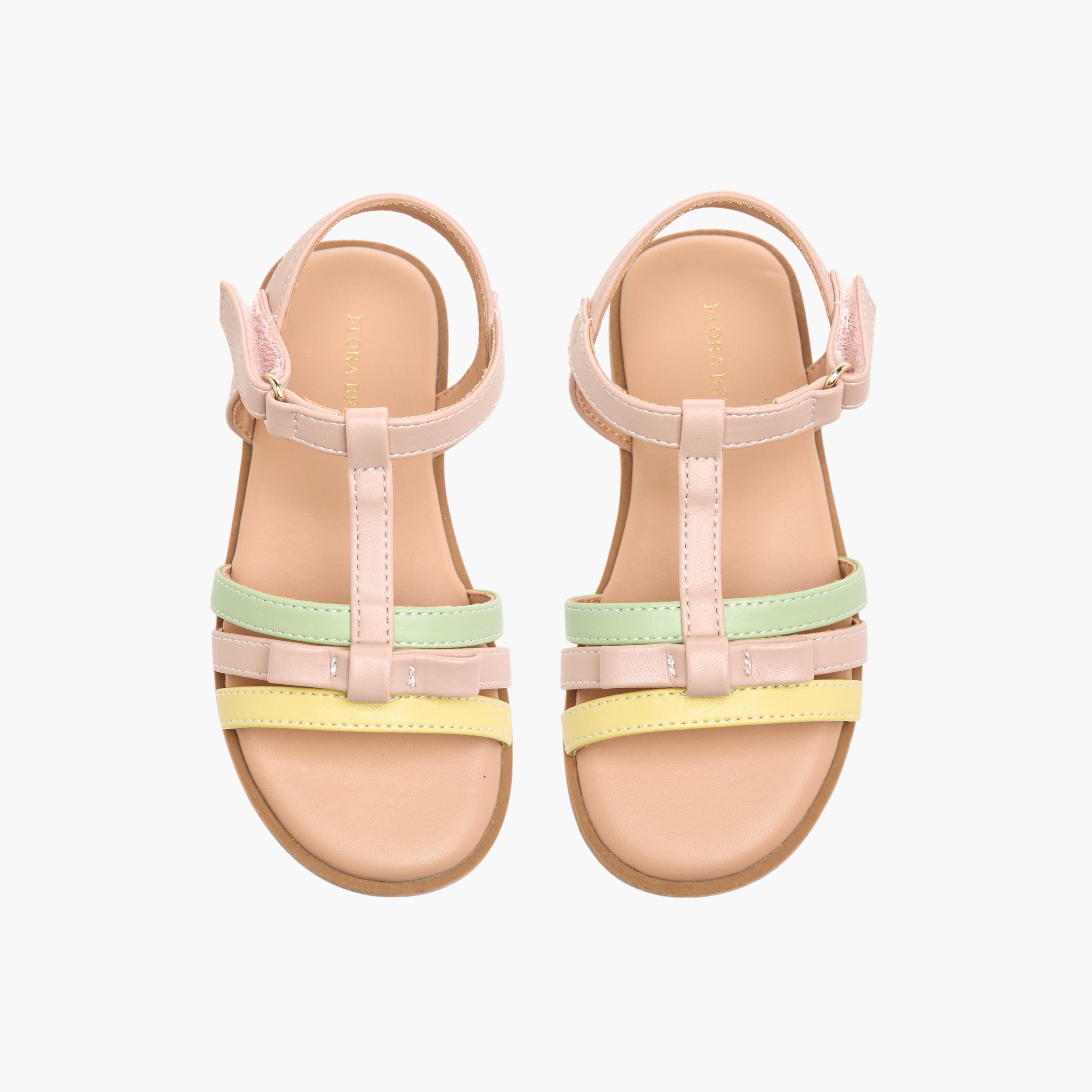 Flora Bella Bow Accent Sandals with Hook and Loop Closure-girls-shoes-sandals-image-1