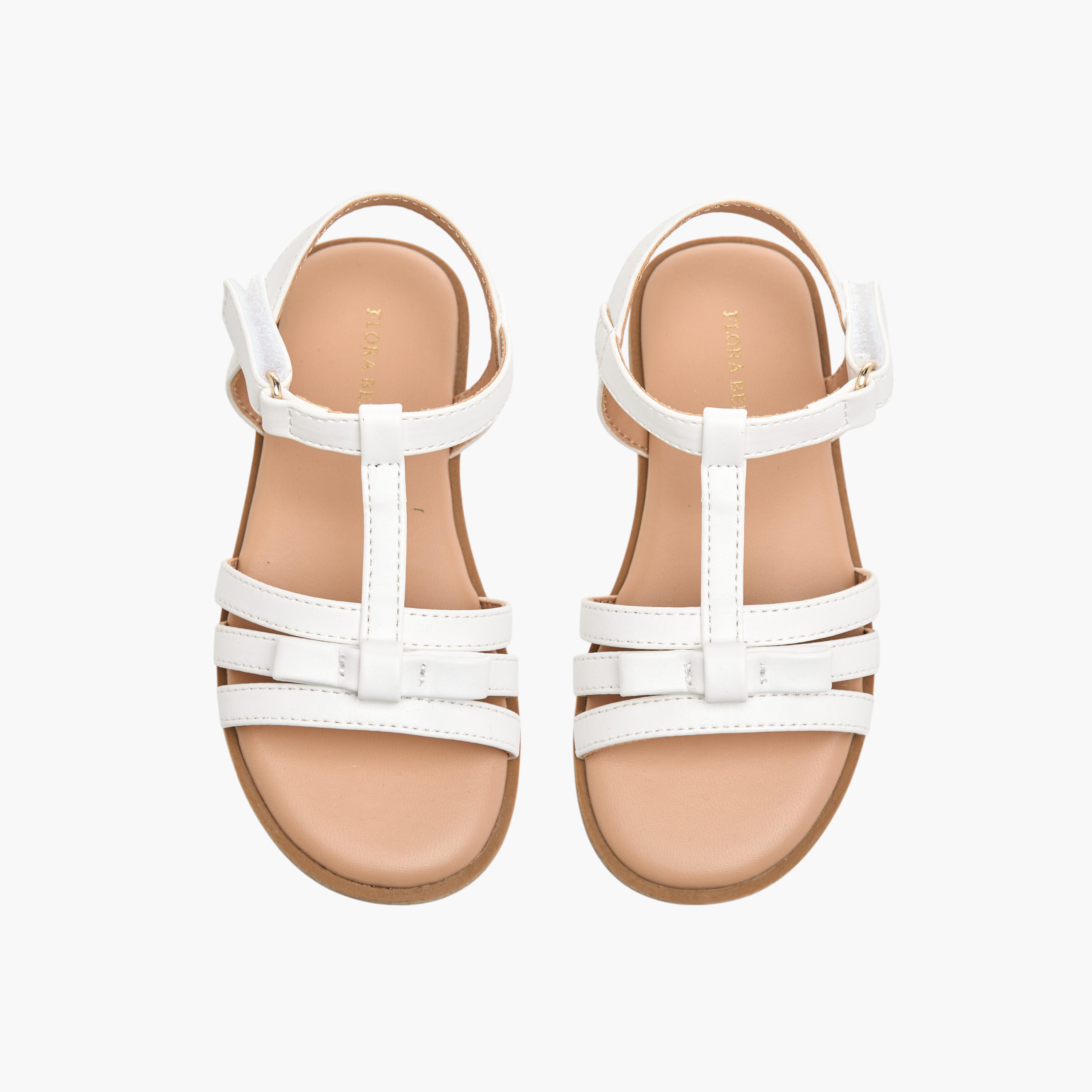 Flora Bella Bow Accent Sandals with Hook and Loop Closure-girls-shoes-sandals-image-1