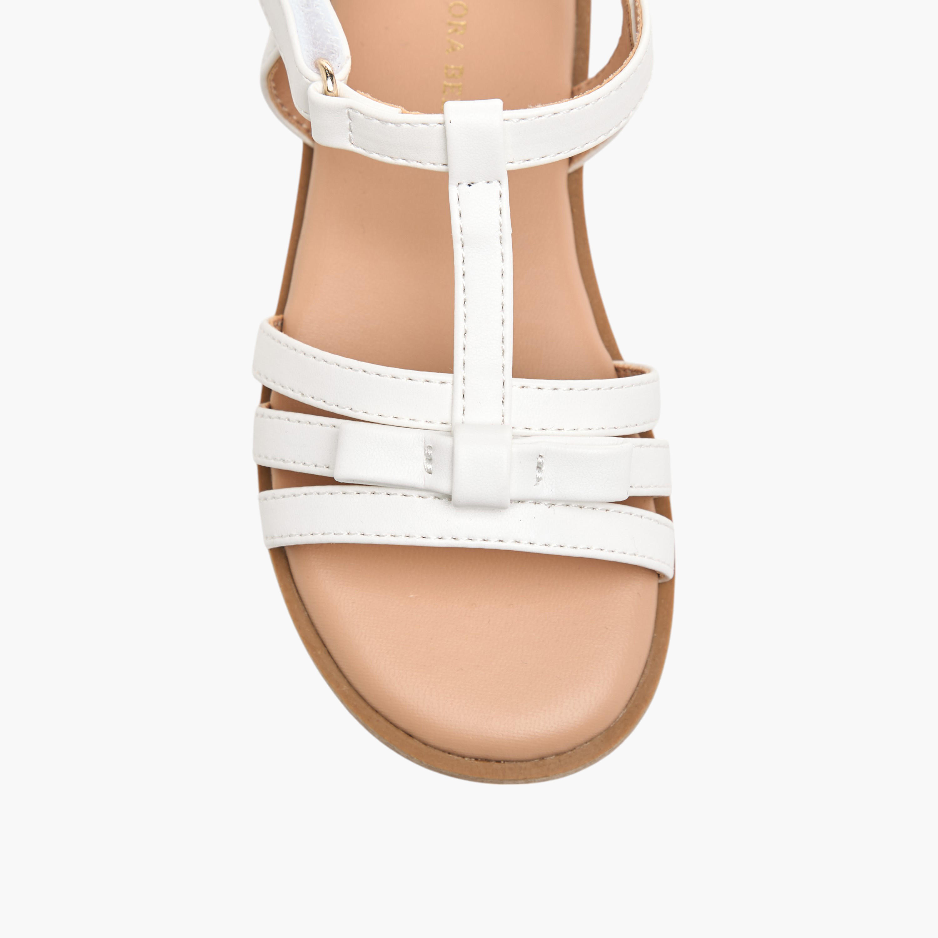 Flora Bella Bow Accent Sandals with Hook and Loop Closure-girls-shoes-sandals-image-3