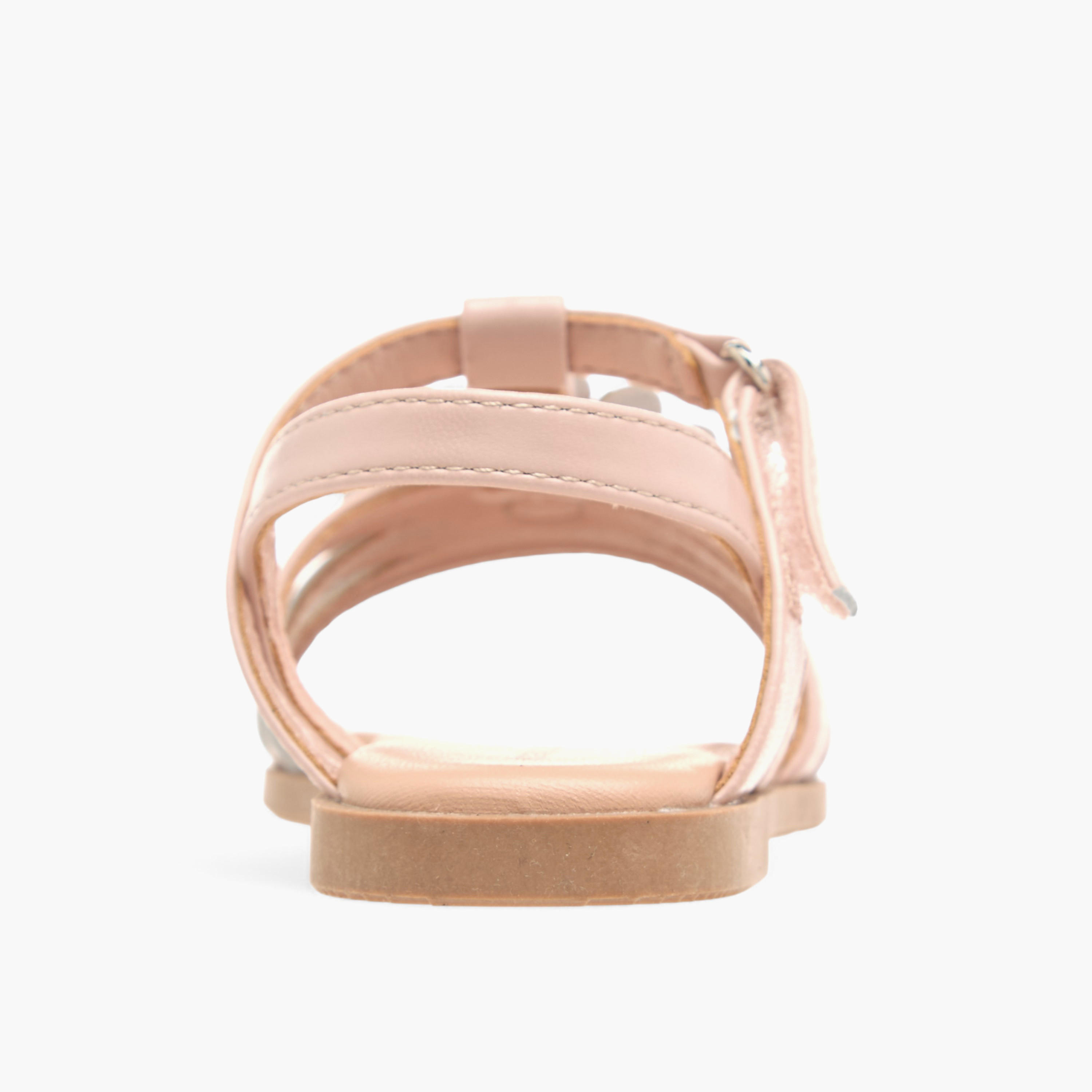 Flora Bella Applique Detail Sandals with Hook and Loop Closure-girls-shoes-sandals-image-4