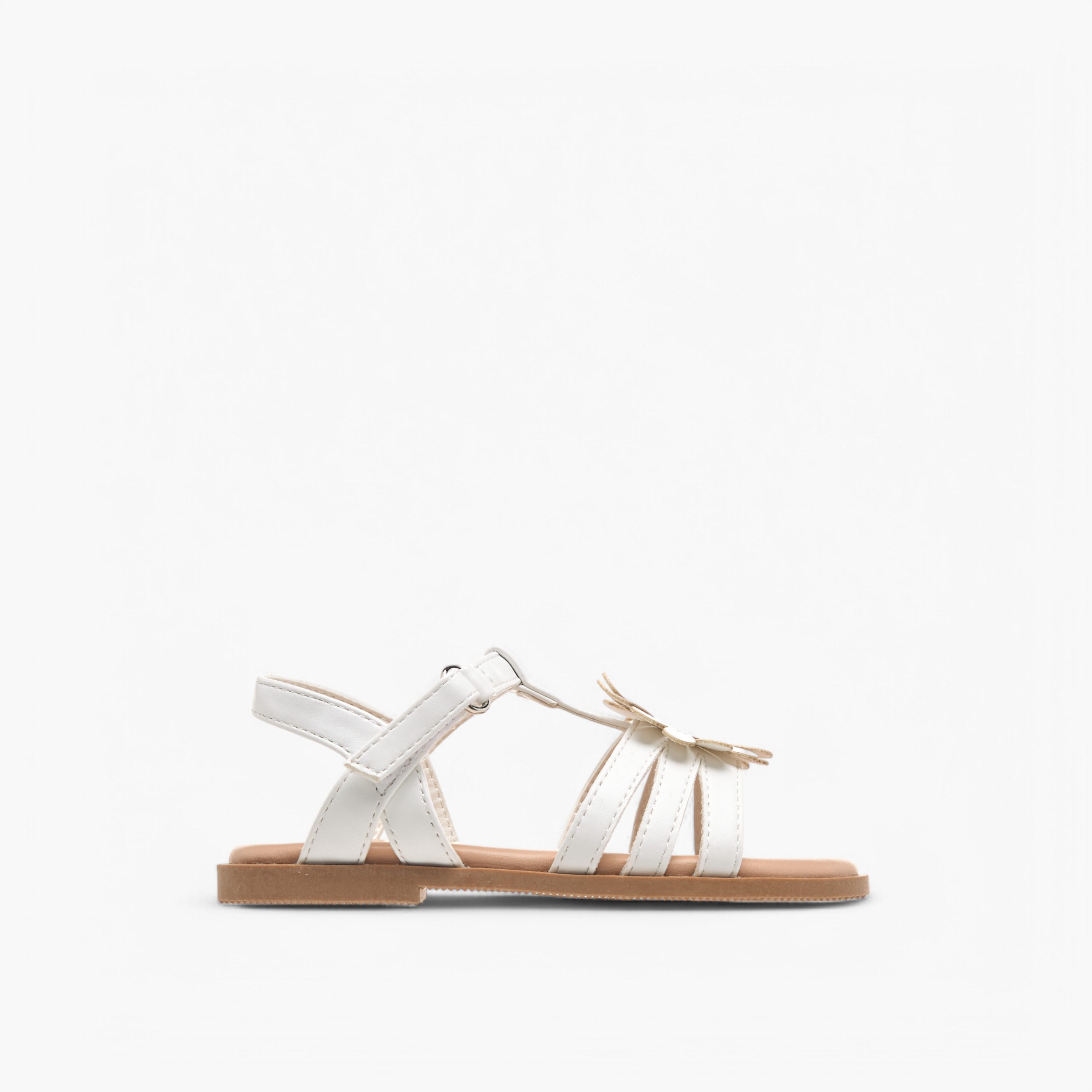 Flora Bella Applique Detail Sandals with Hook and Loop Closure-girls-shoes-sandals-image-2