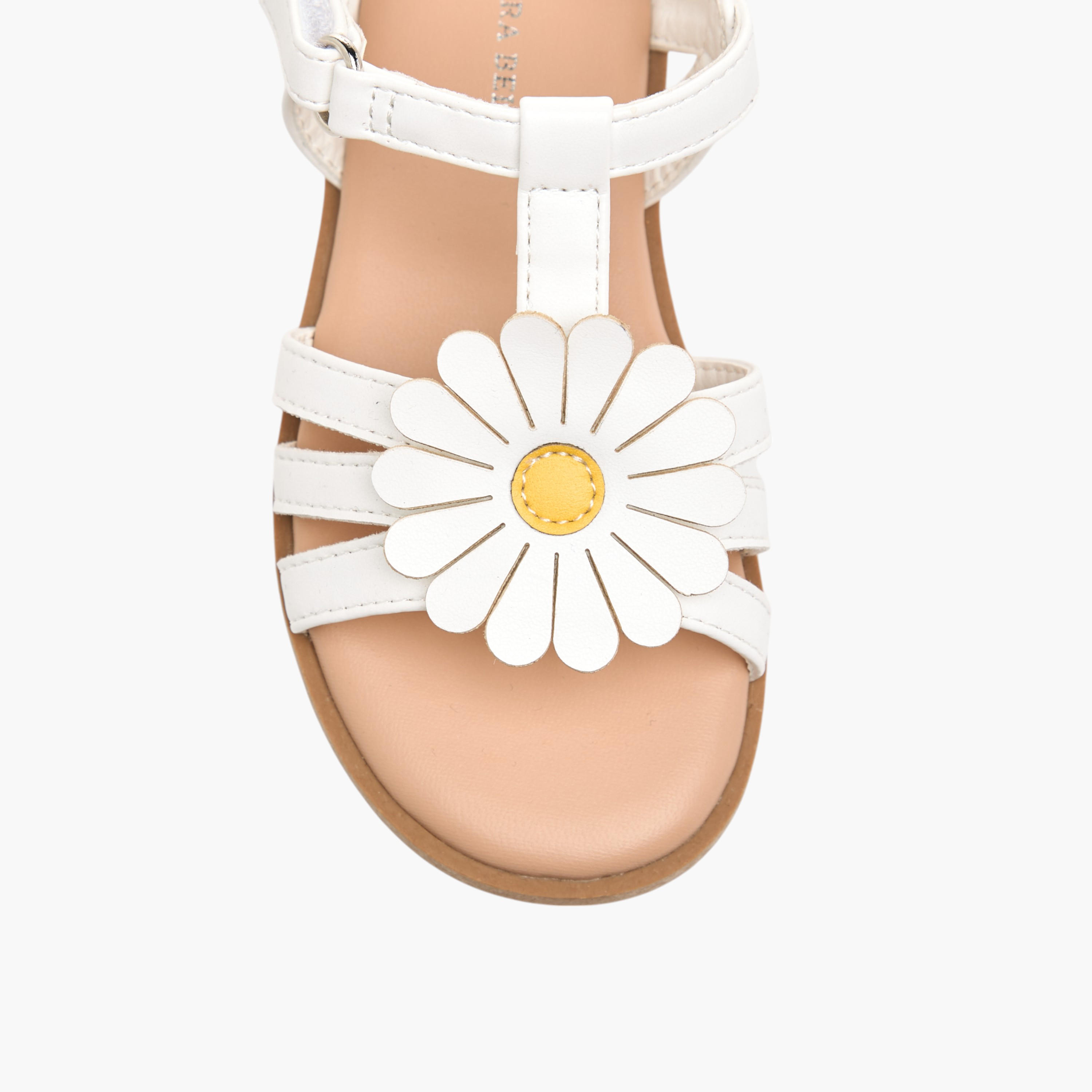 Flora Bella Applique Detail Sandals with Hook and Loop Closure-girls-shoes-sandals-image-3