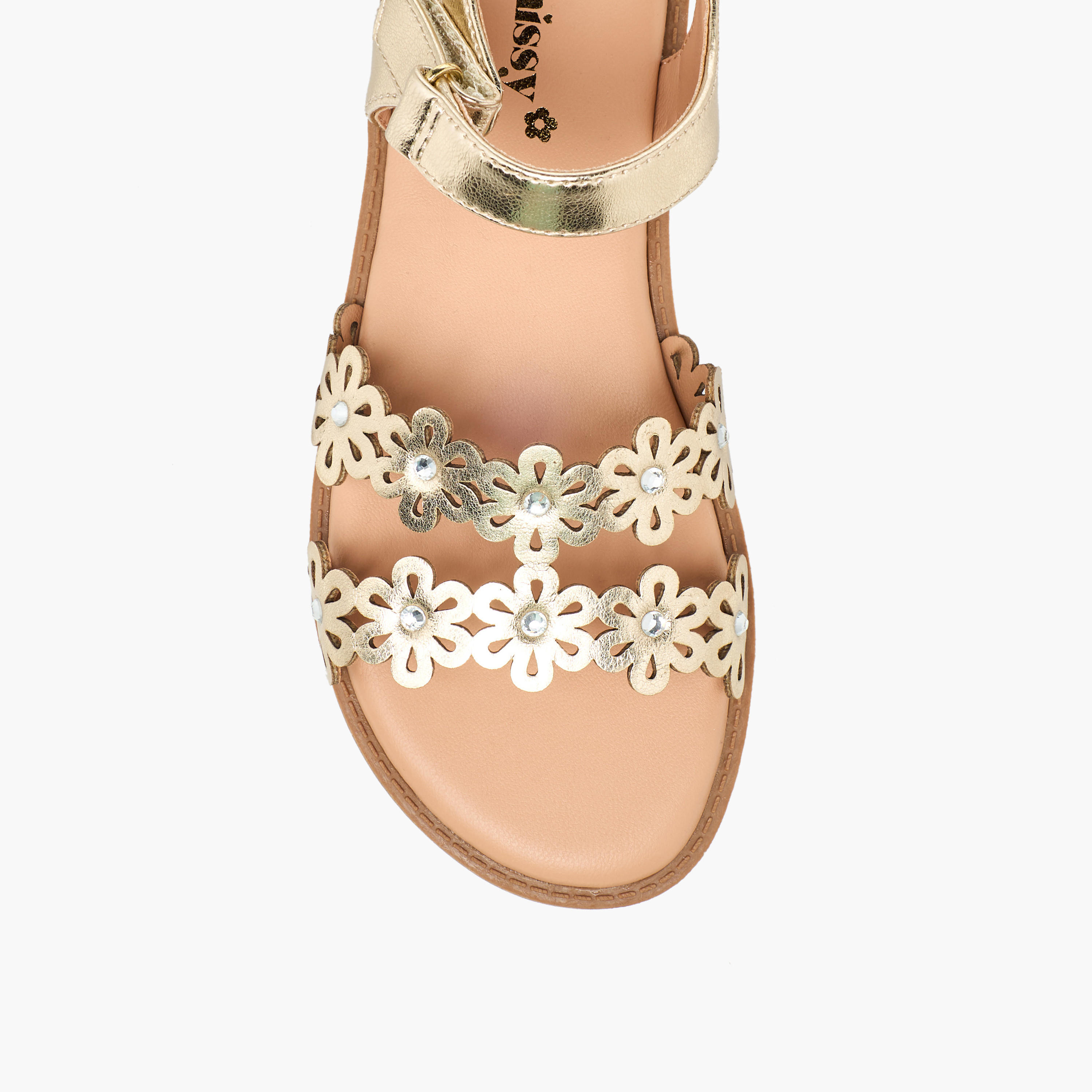 صندل بشريط إغلاق لاصق وتفاصيل مفرغة للبنات من ليتل ميسي-girls-shoes-sandals-image-3