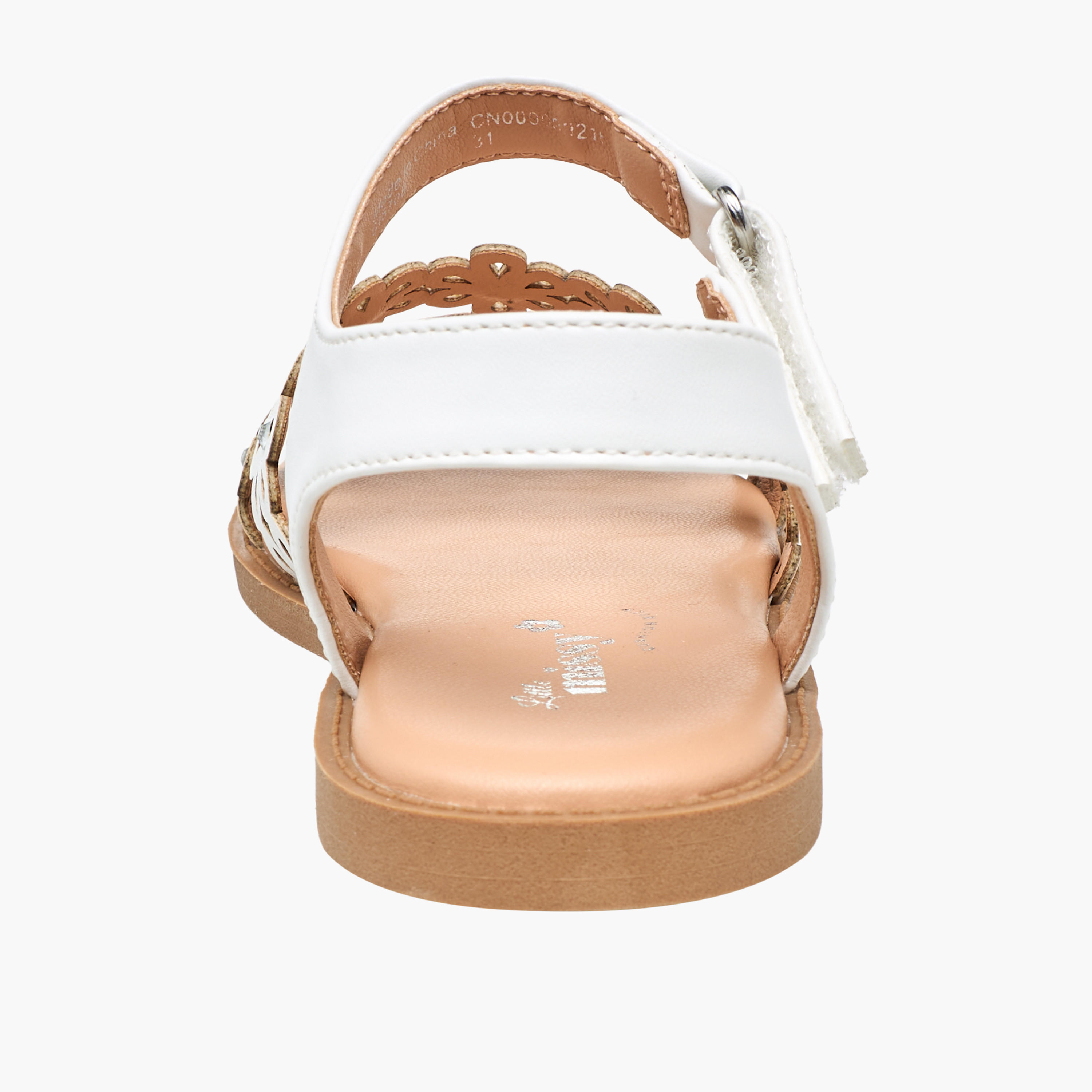 صندل بشريط إغلاق لاصق وتفاصيل مفرغة للبنات من ليتل ميسي-girls-shoes-sandals-image-4