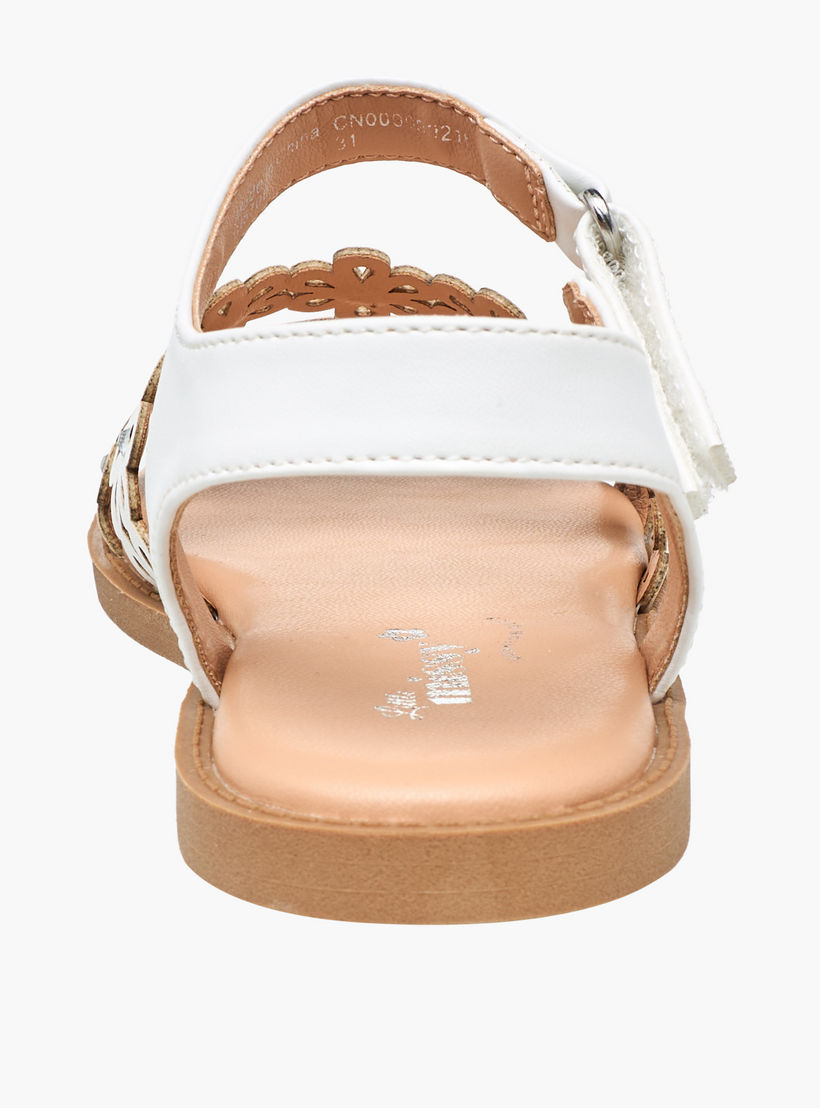 صندل بشريط إغلاق لاصق وتفاصيل مفرغة للبنات من ليتل ميسي-girls-shoes-sandals-image-4