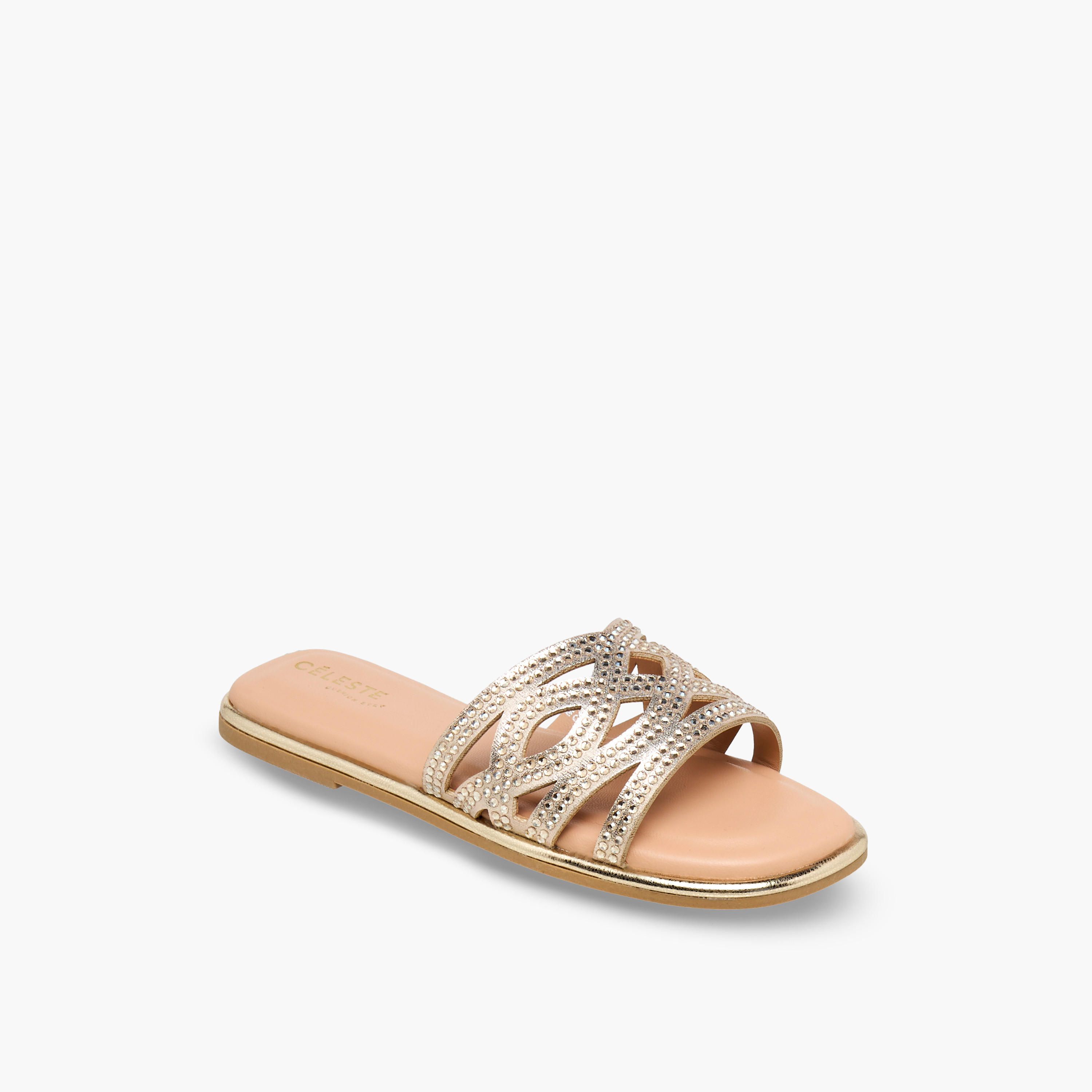 Celeste Girls Embellished Flat Sandals-girls-shoes-sandals-image-2