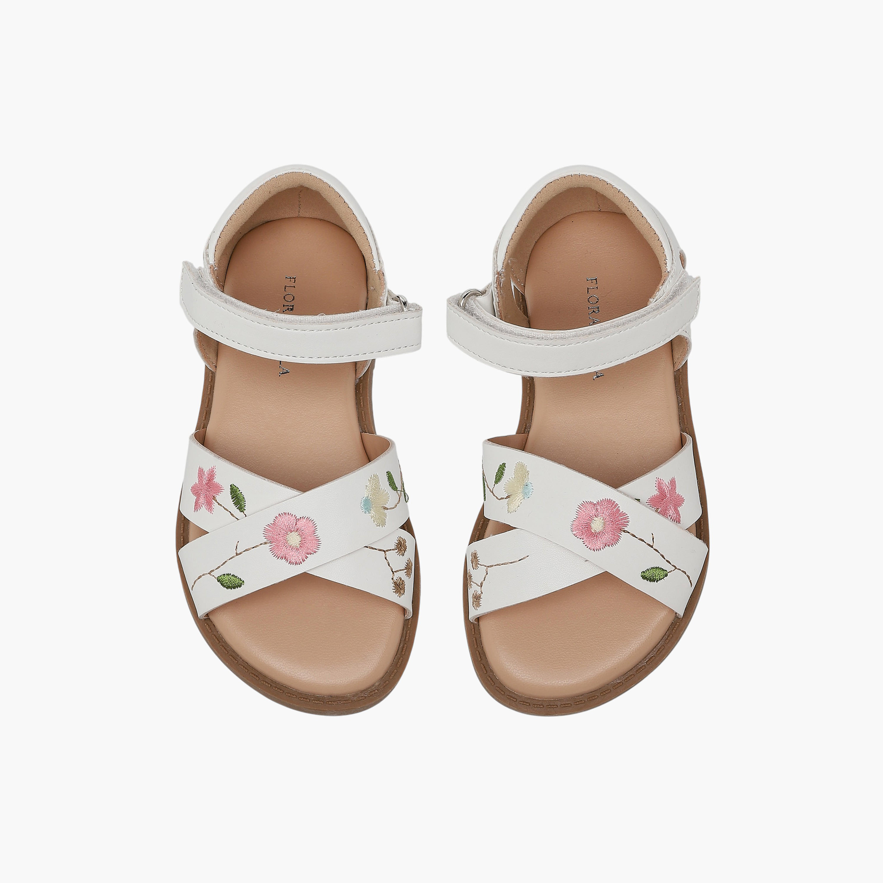 Flora Bella Girls Floral Embroidered Cross Strap Sandals-girls-shoes-sandals-image-1