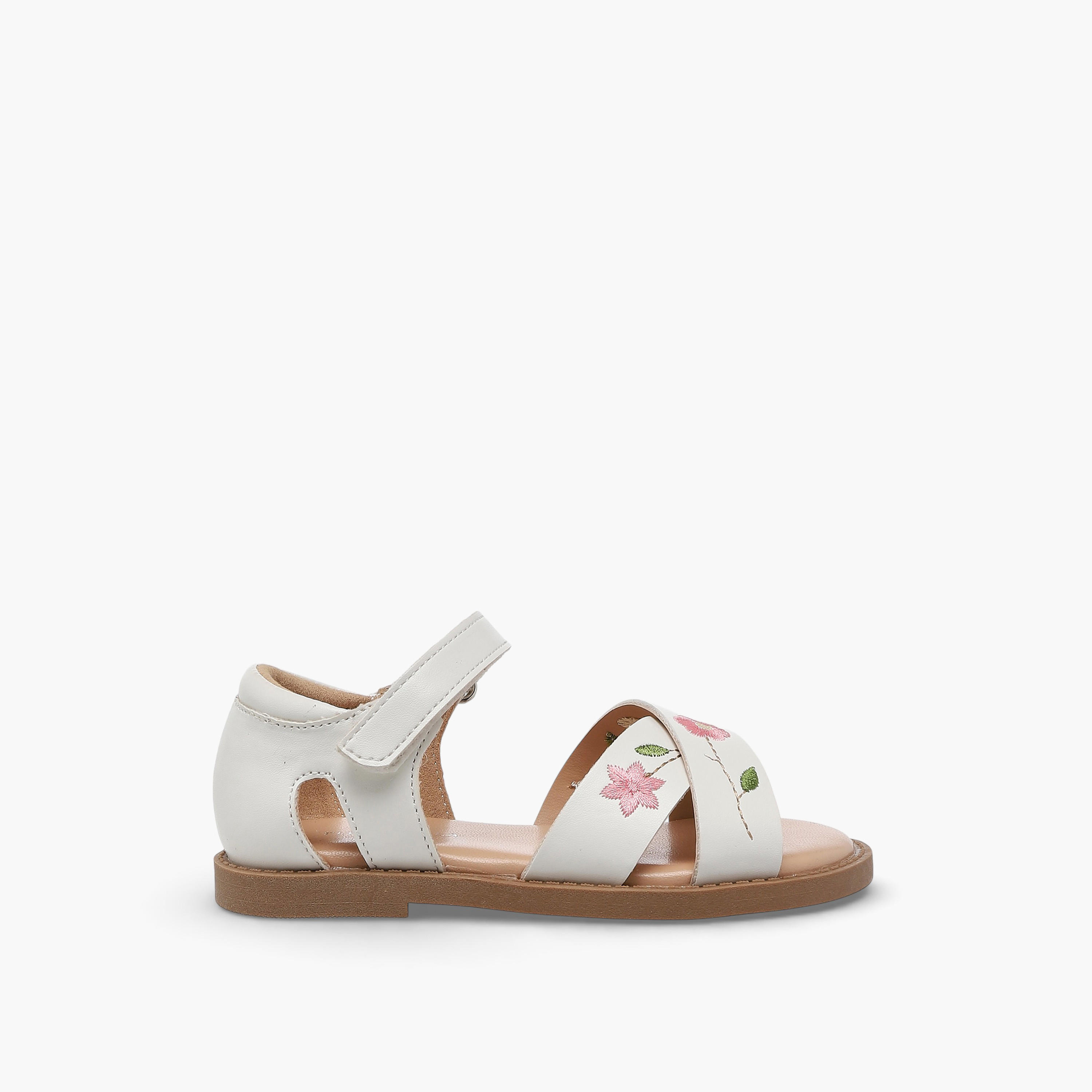 Flora Bella Girls Floral Embroidered Cross Strap Sandals-girls-shoes-sandals-image-2