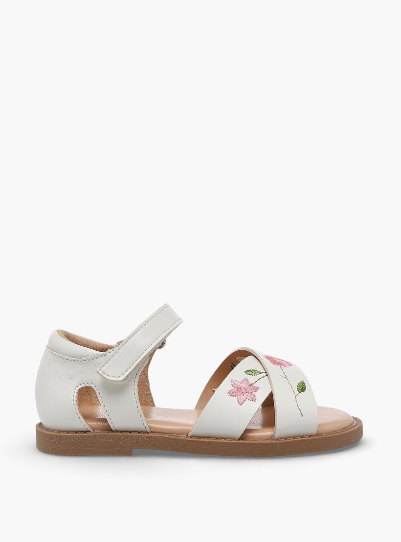 Flora Bella Girls Floral Embroidered Cross Strap Sandals-girls-shoes-sandals-image-2