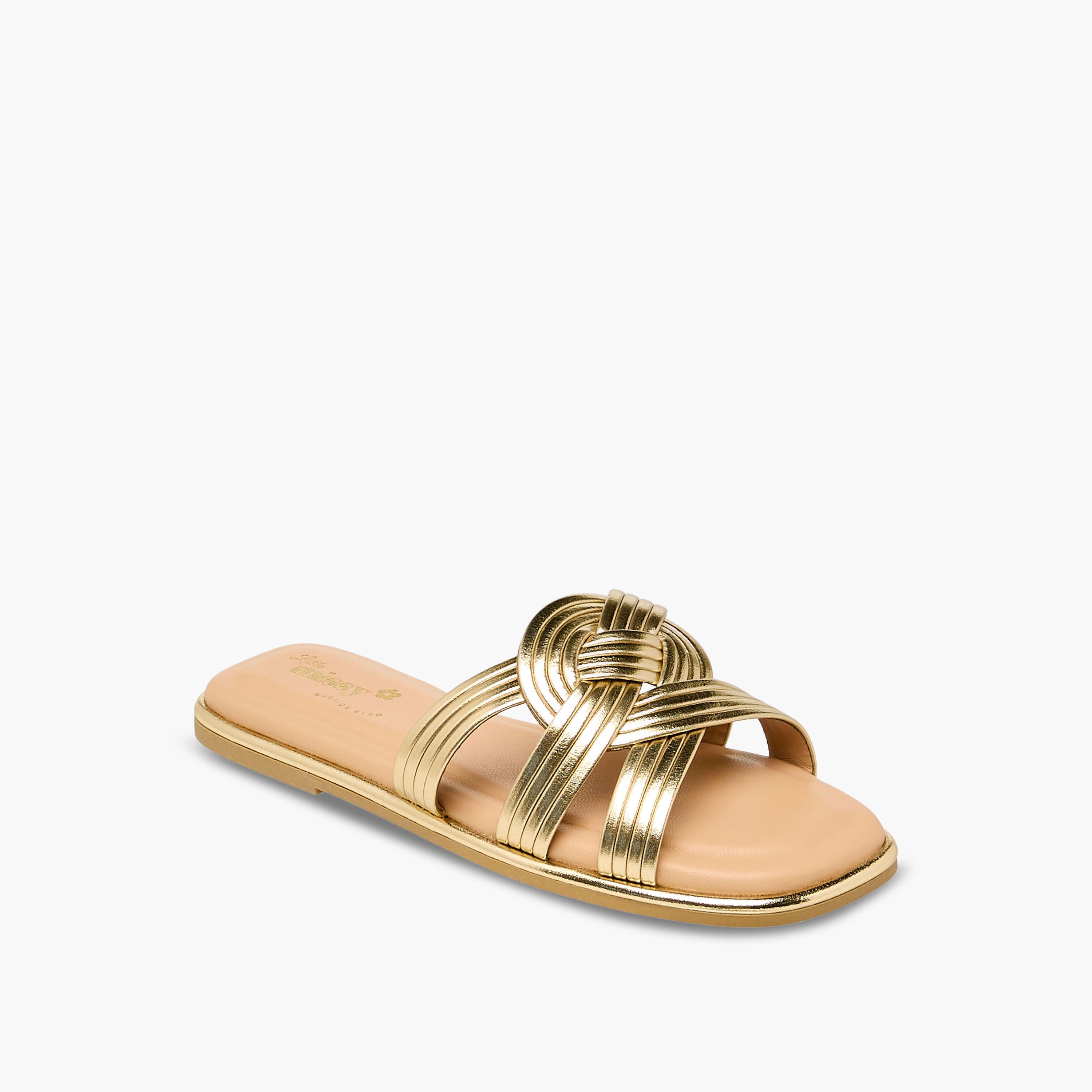 Little Missy Girls Knotted Slip-On Sandals-girls-shoes-sandals-image-2