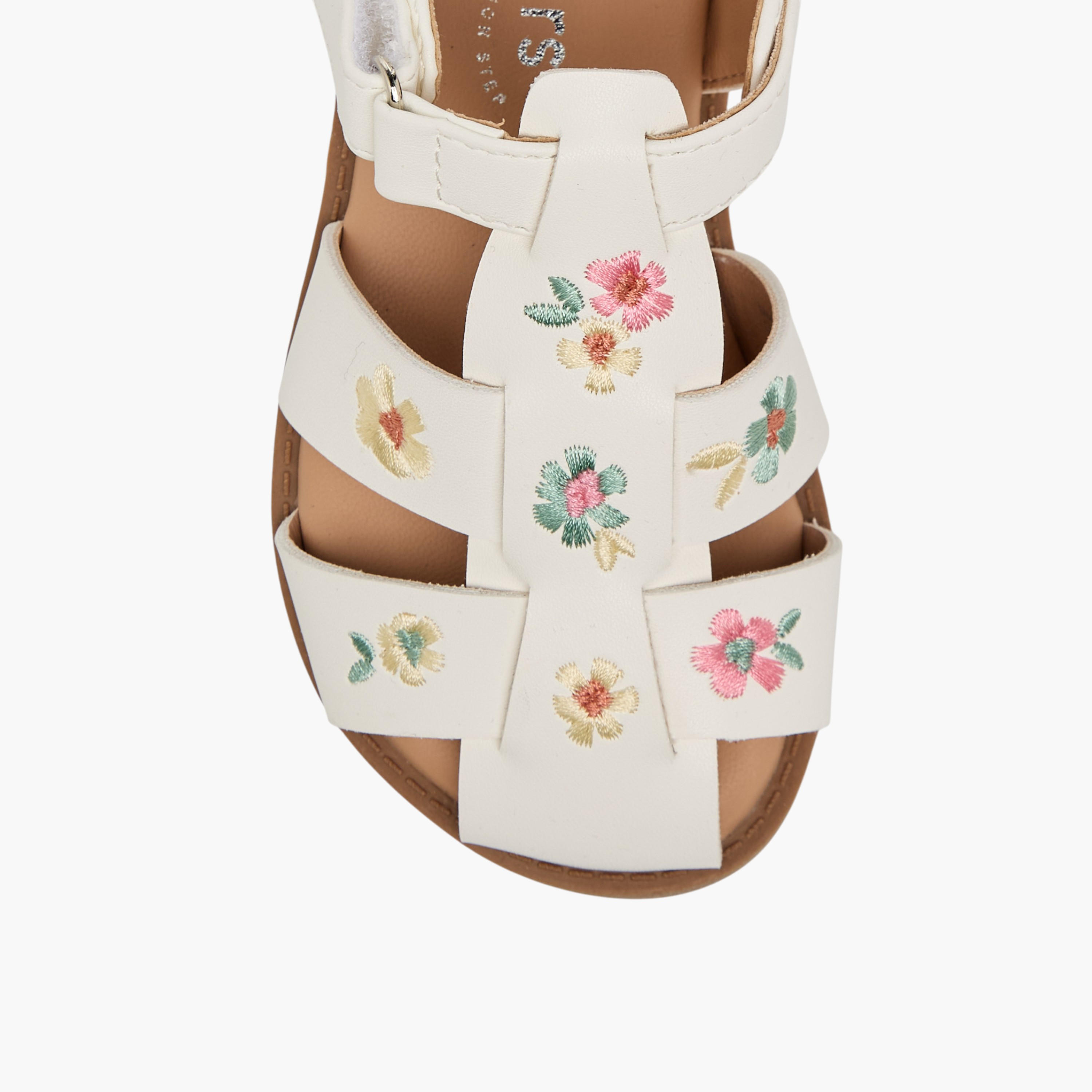 Juniors Girls Floral Embroidered Sandals-girls-shoes-sandals-image-3